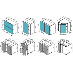 Bucatarie Modern Paola 2.6/0.8m Vintage Oak/Craft Oak White + Blat Ambianta 2+1m/28mm Osaka Thumb