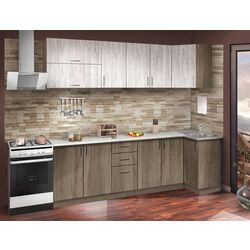 Bucatarie de colt Modern Paola 2.6/0.8m (Vintage Oak/Craft Oak White)