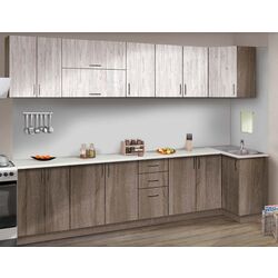 Bucatarie de colt Modern Paola 3.2m (Vintage Oak/Craft Oak White)