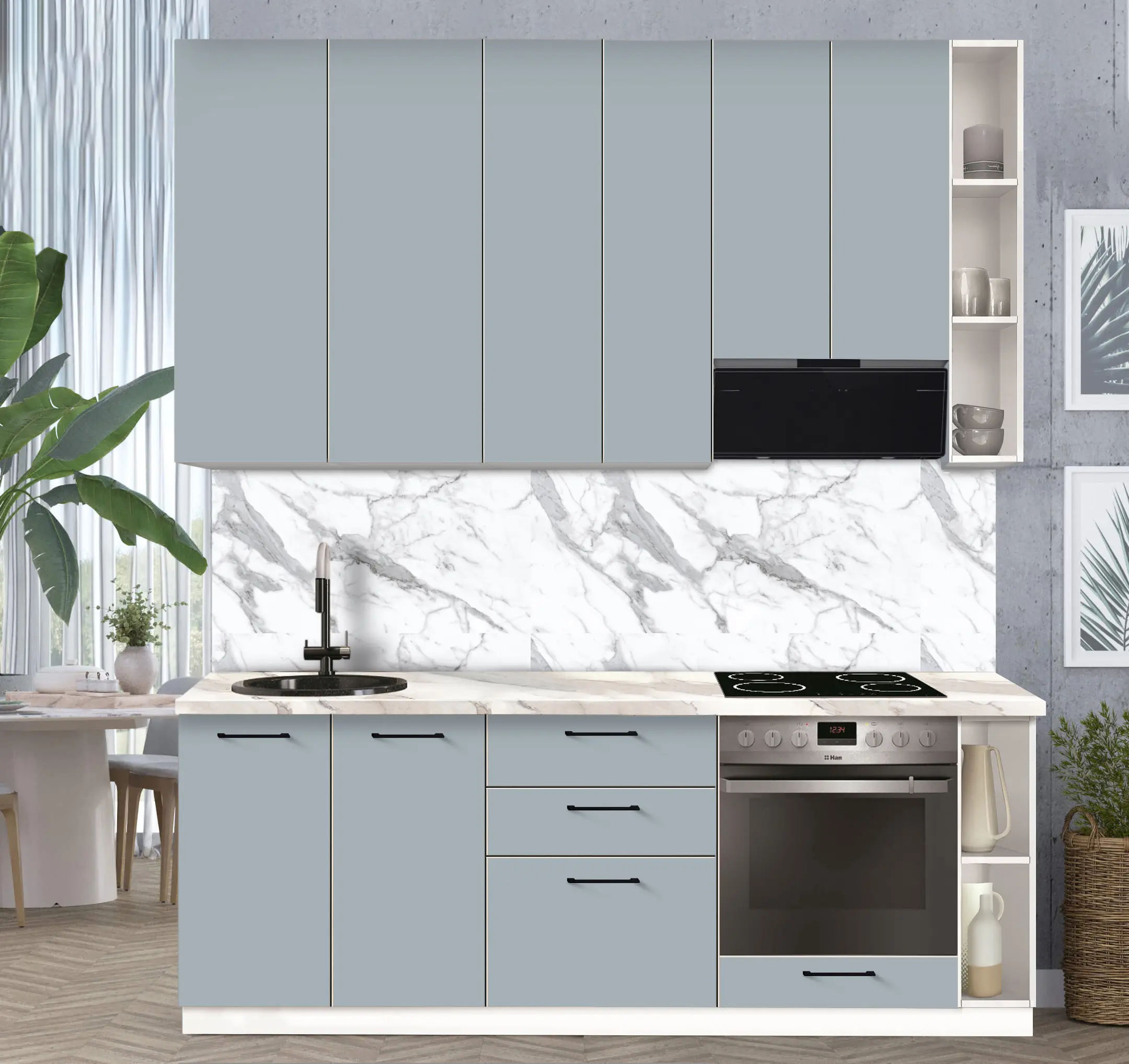 Bucatarie modulara Modern Bono 1 H110 2.2m