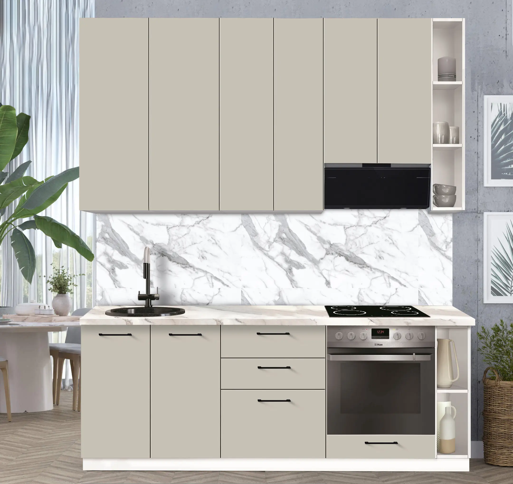 Bucatarie modulara Modern Bono 1 H110 2.2m