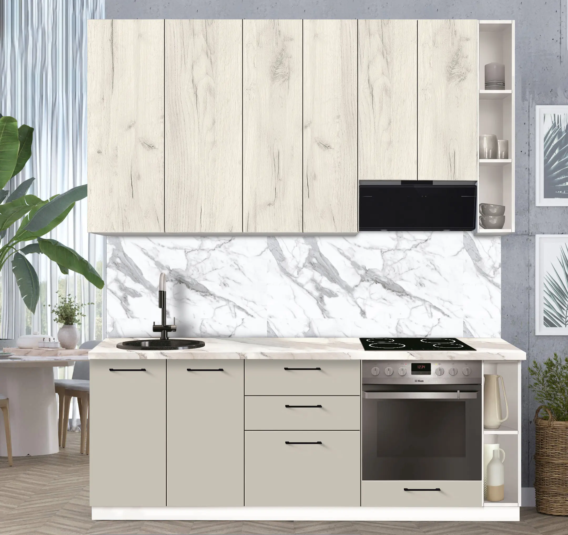 Bucatarie modulara Modern Bono 1 H110 2.2m