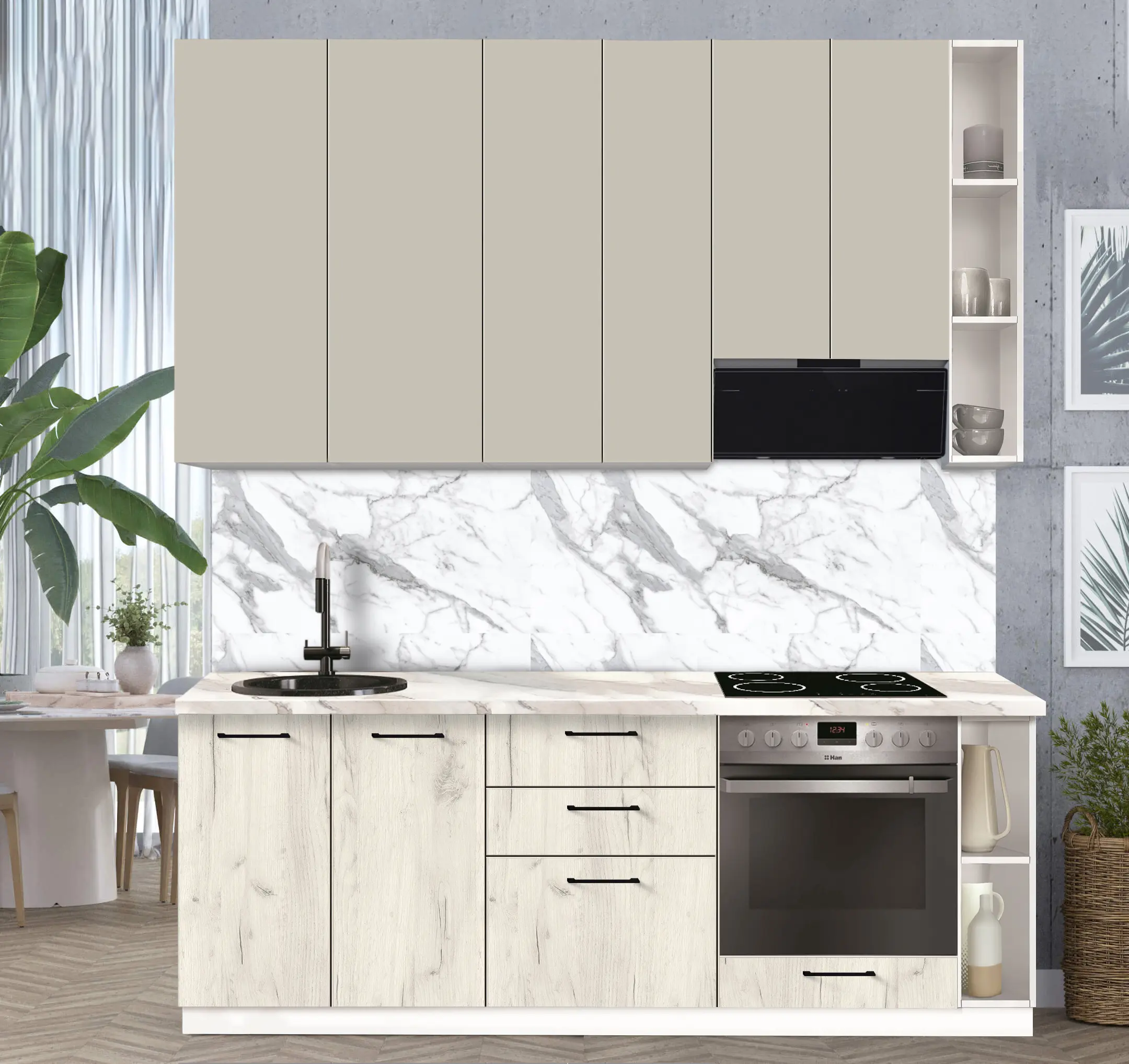 Bucatarie modulara Modern Bono 1 H110 2.2m