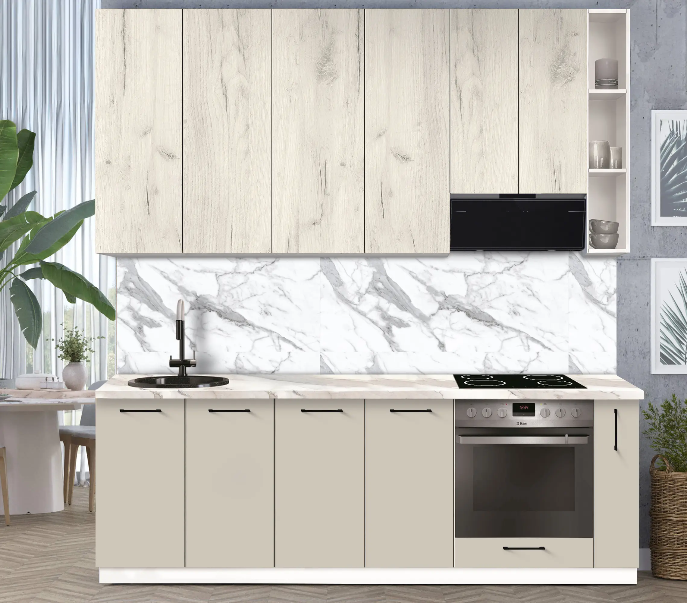 Bucatarie modulara Modern Bono 1 H110 2.4m