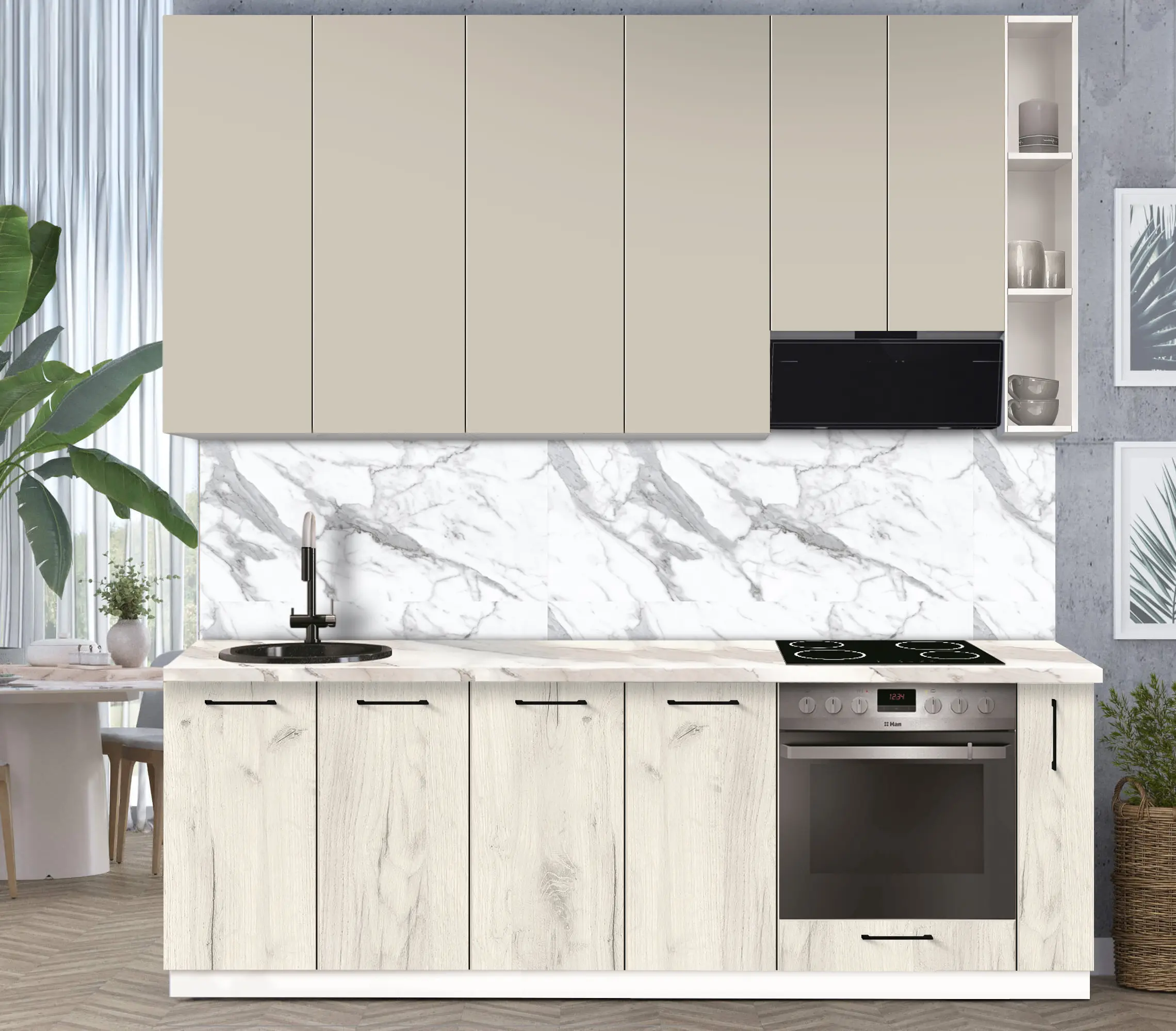 Bucatarie modulara Modern Bono 1 H110 2.4m