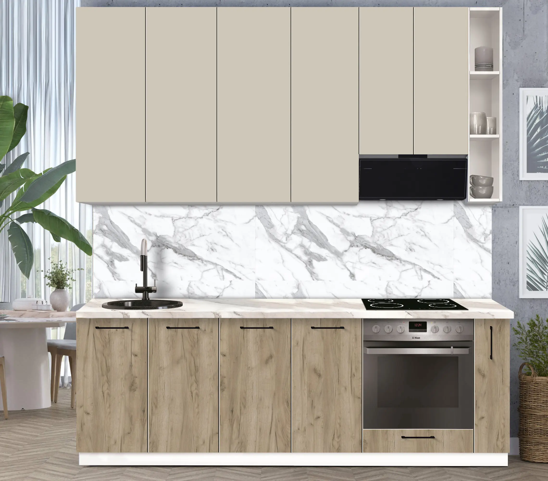 Bucatarie modulara Modern Bono 1 H110 2.4m