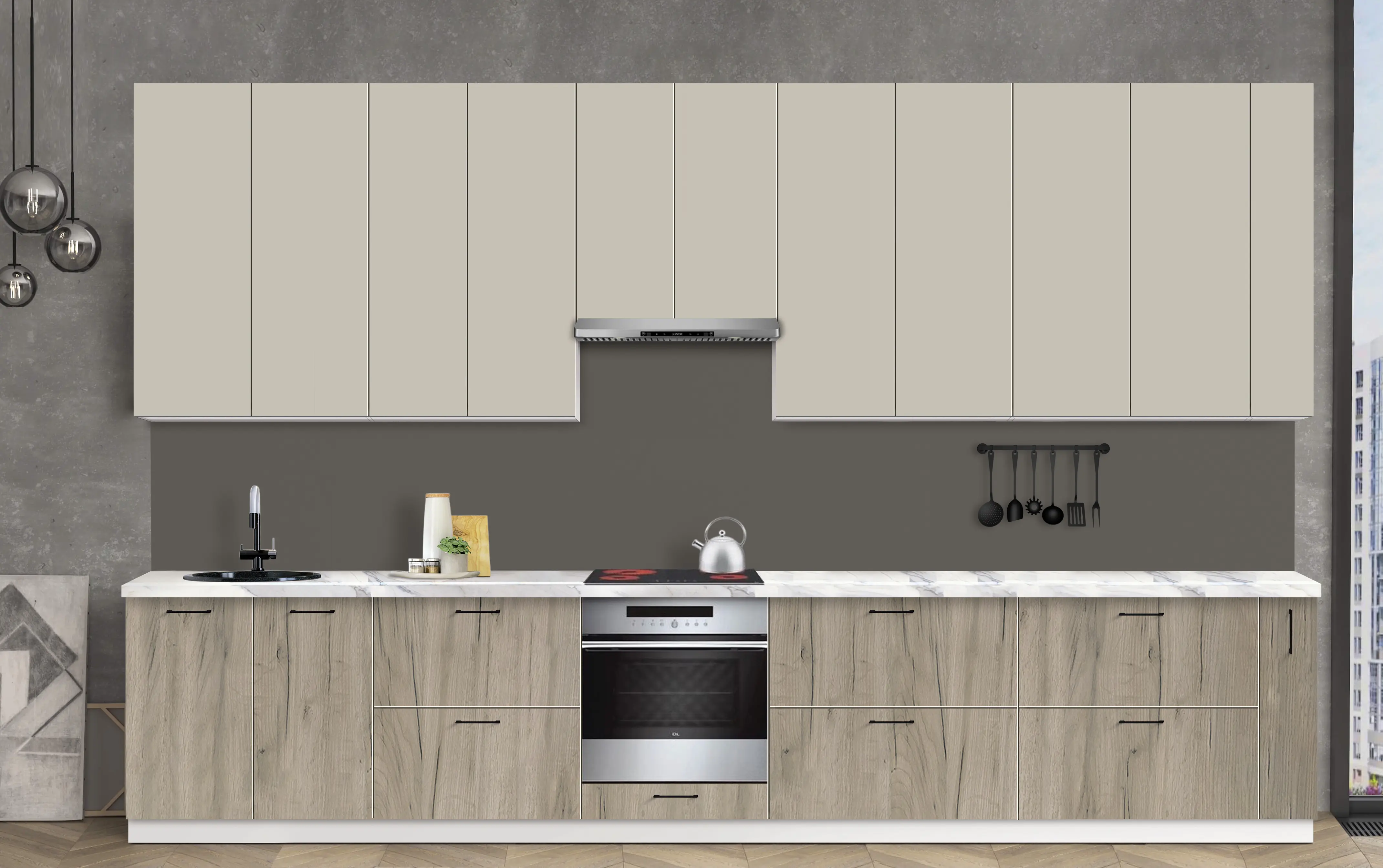 Bucatarie modulara Modern Bono 1 H110 3.8m