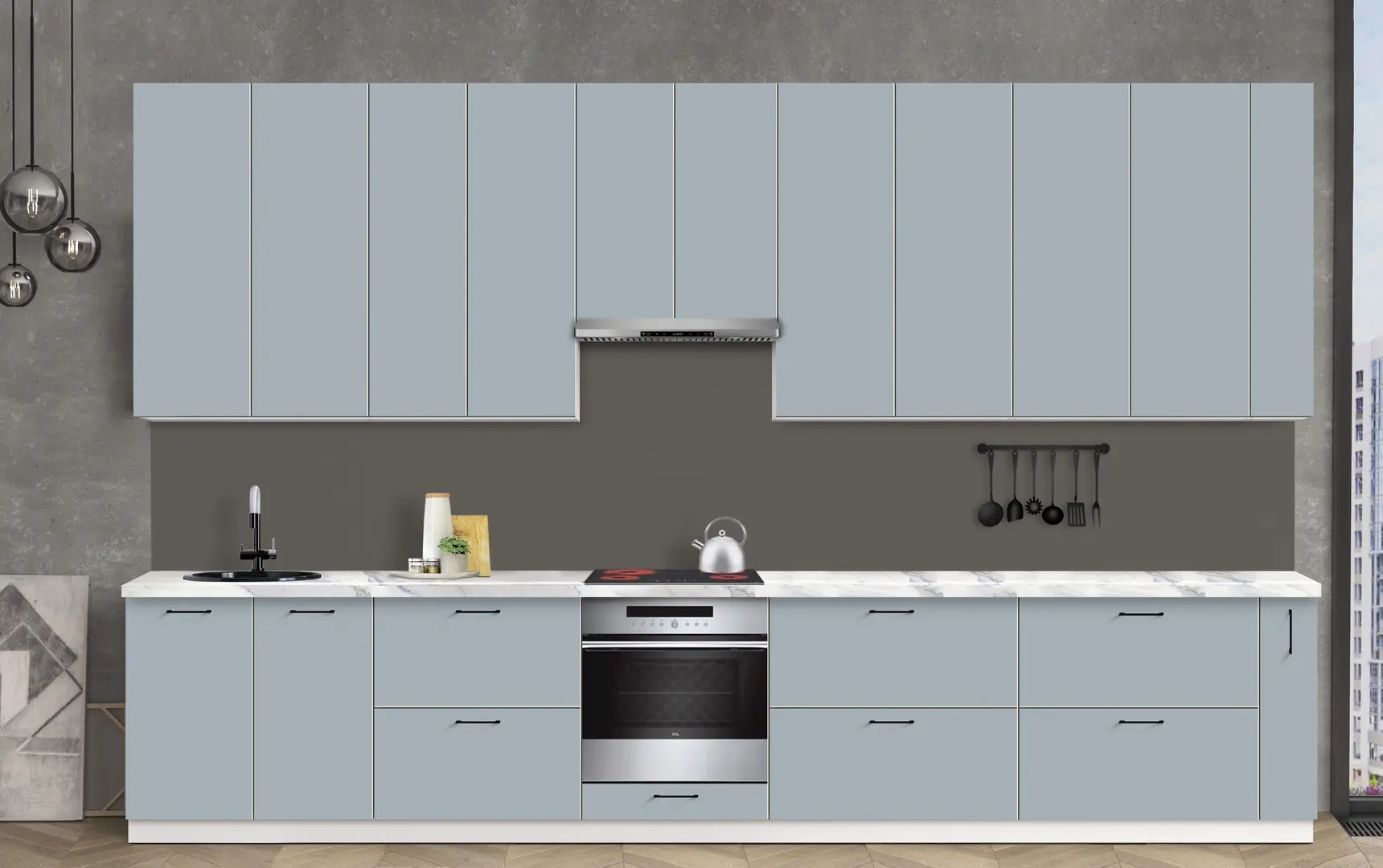 Bucatarie modulara Modern Bono 1 H110 3.8m