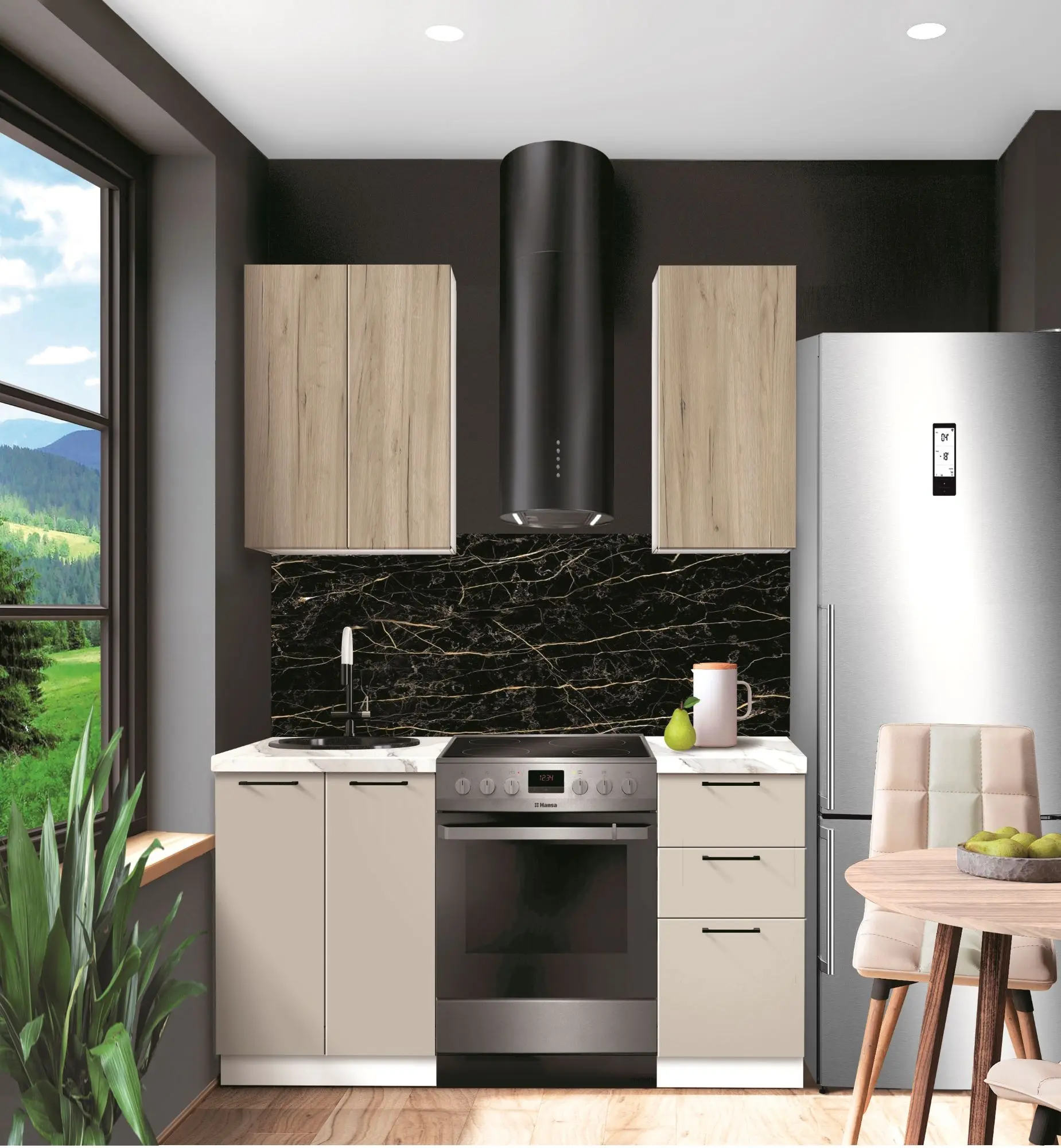 Bucatarie modulara Modern Bono 1 H68 1.0m