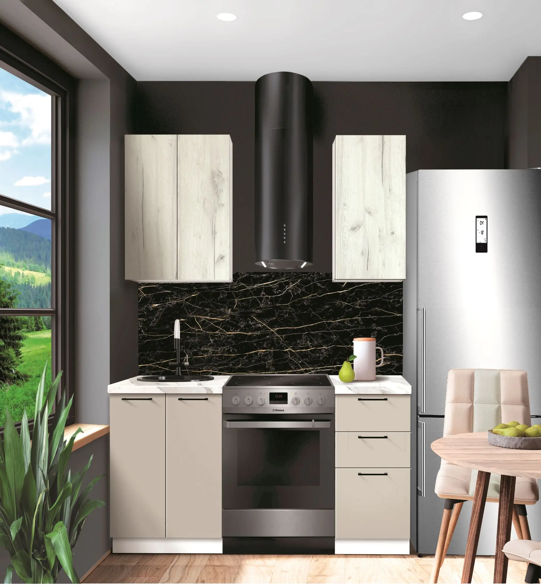 Bucatarie modulara Modern Bono 1 H68 1.0m