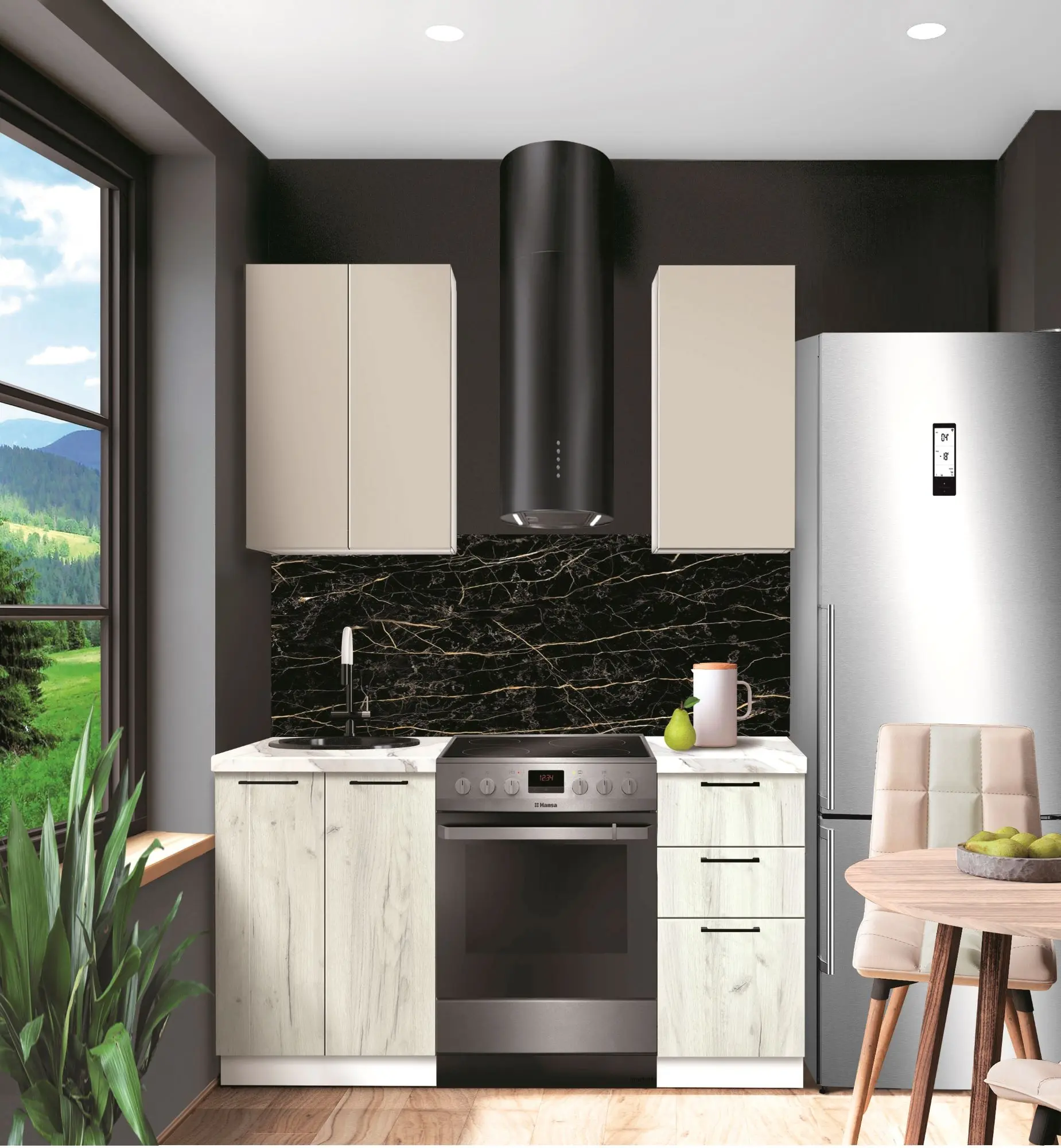 Bucatarie modulara Modern Bono 1 H68 1.0m