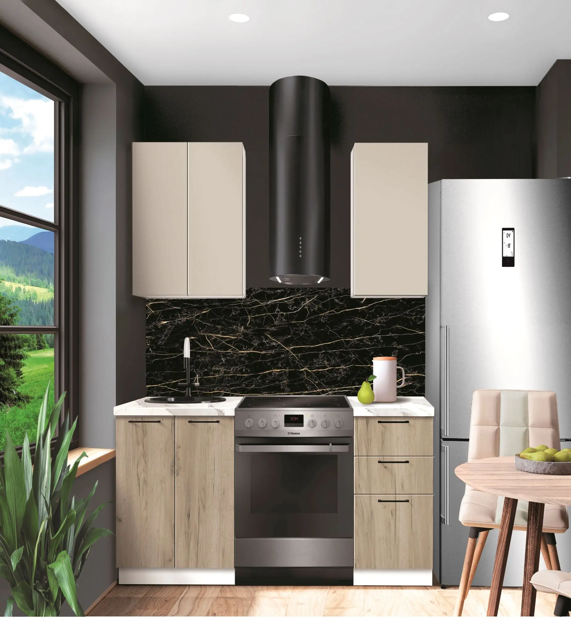 Bucatarie modulara Modern Bono 1 H68 1.0m