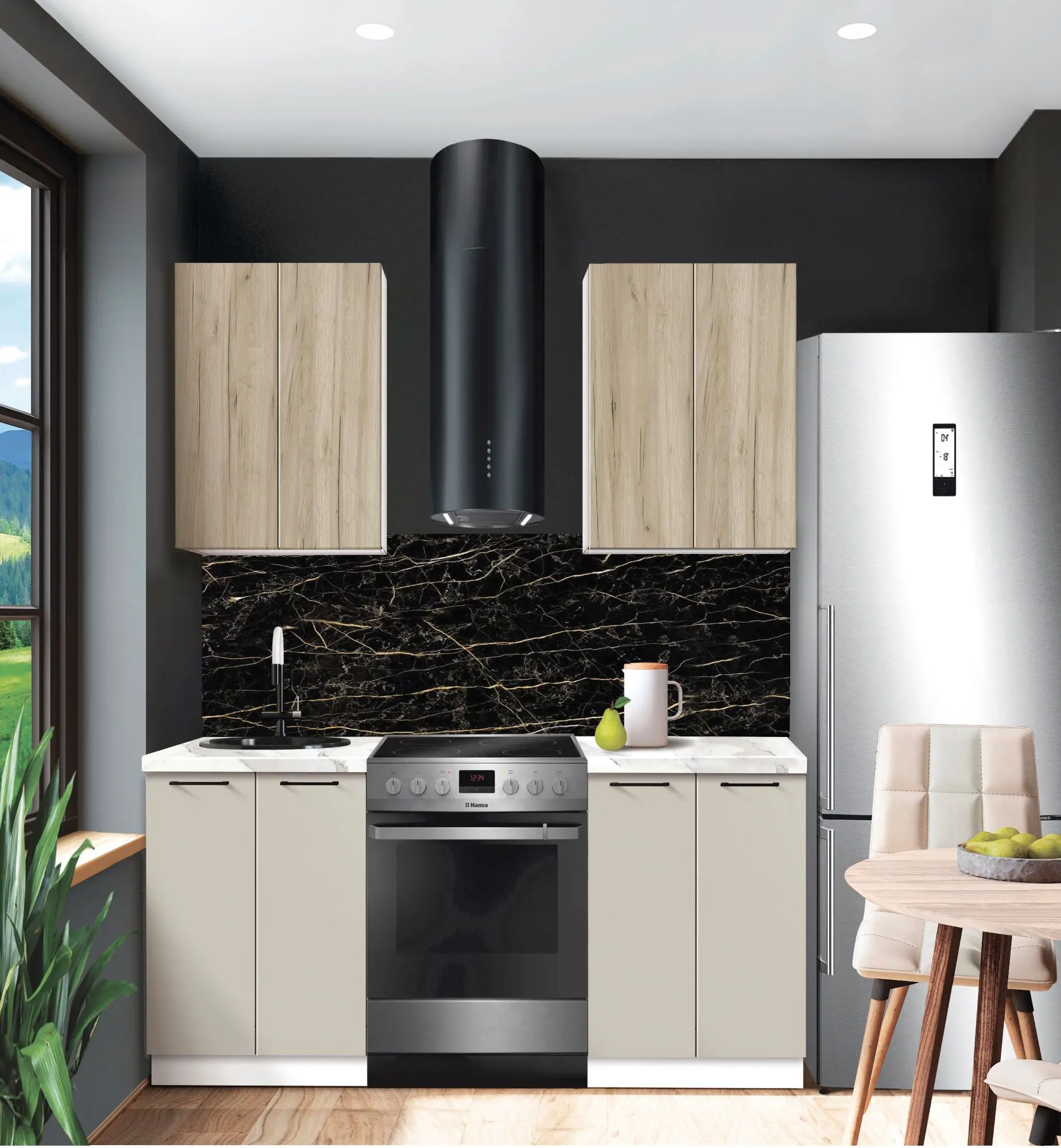 Bucatarie modulara Modern Bono 1 H68 1.2m