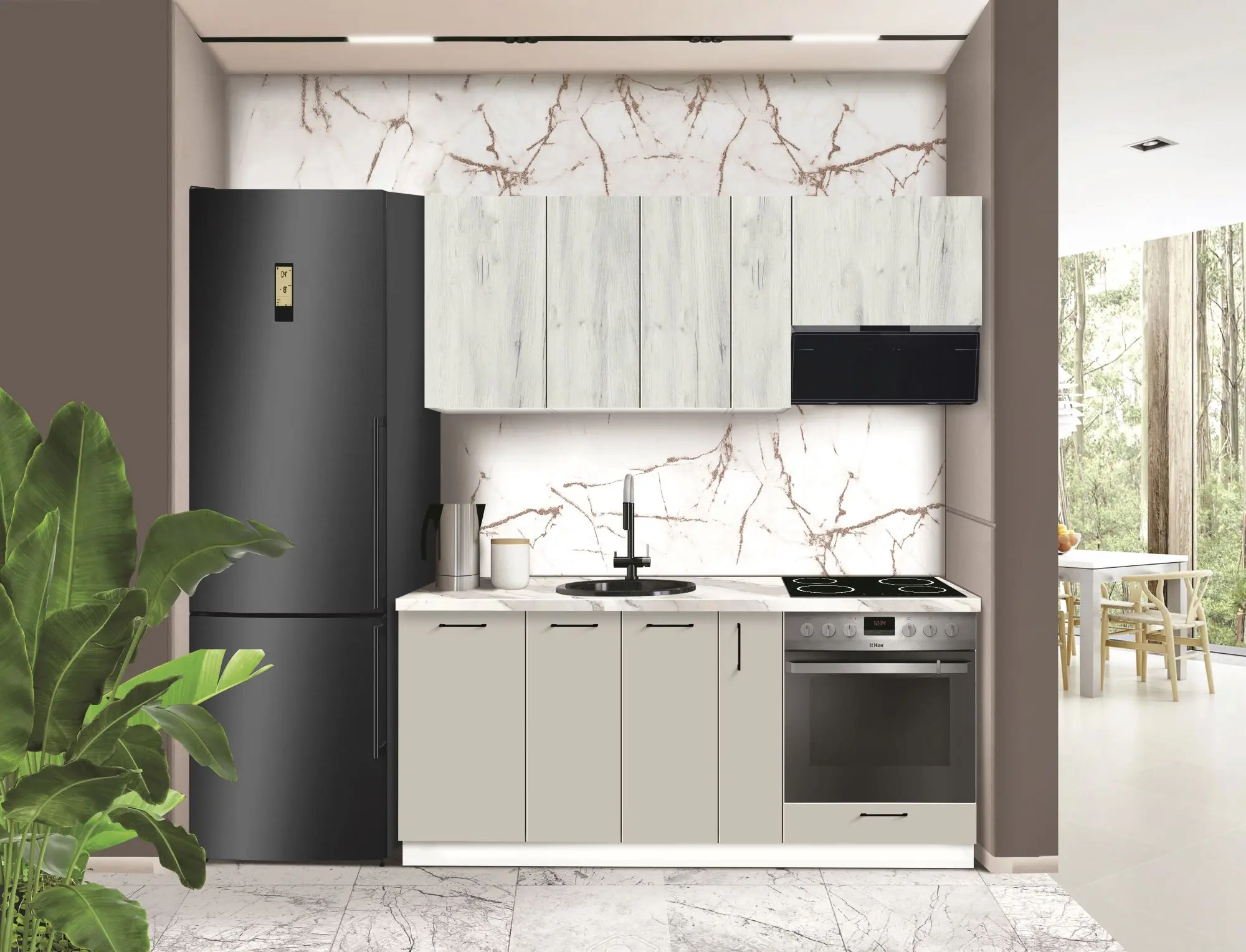 Bucatarie modulara Modern Bono 1 H68 1.8m