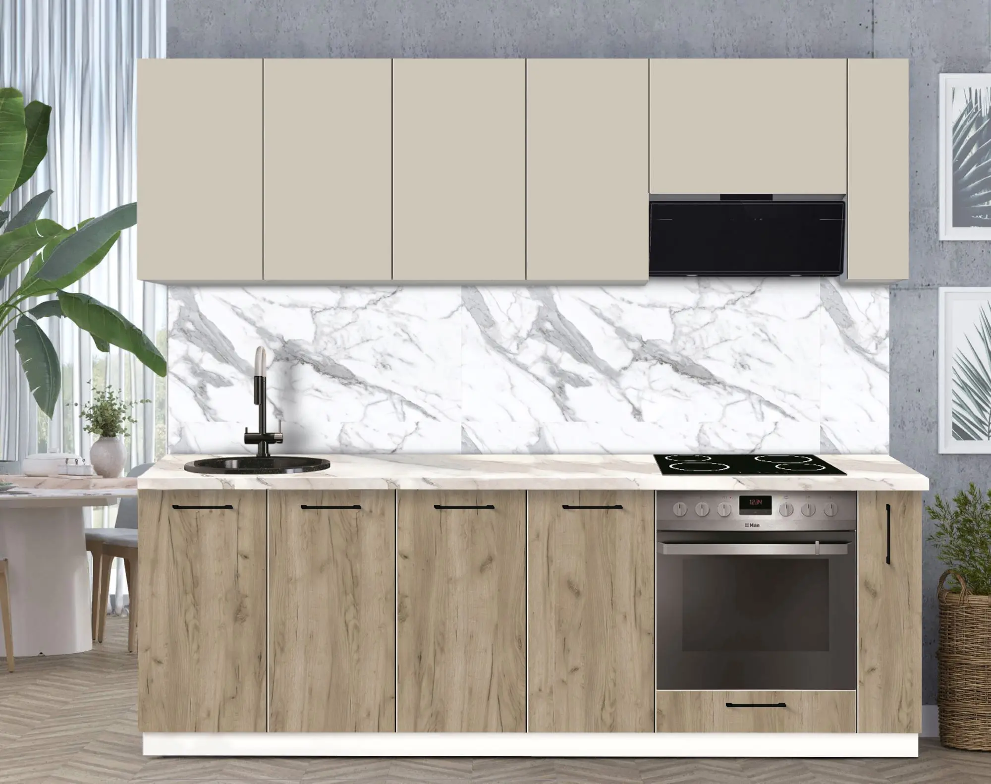 Bucatarie modulara Modern Bono 1 H68 2.4m