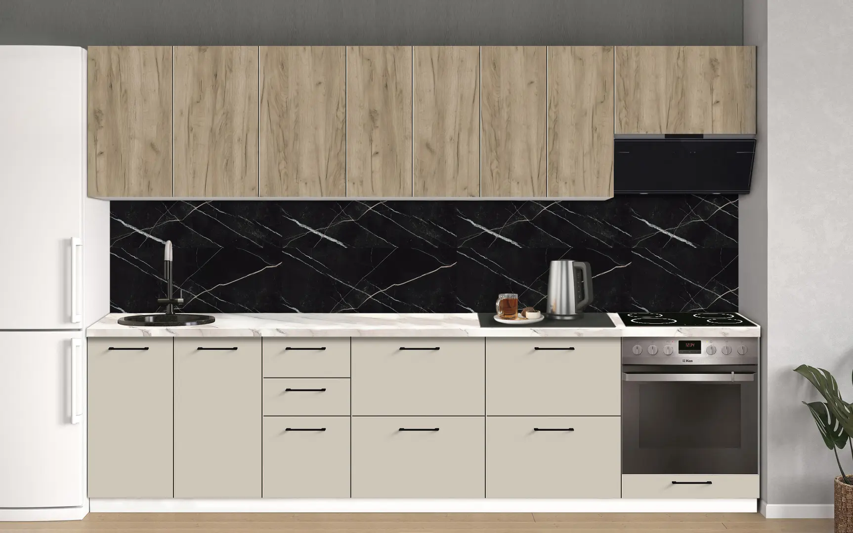 Bucatarie modulara Modern Bono 1 H68 3.0m