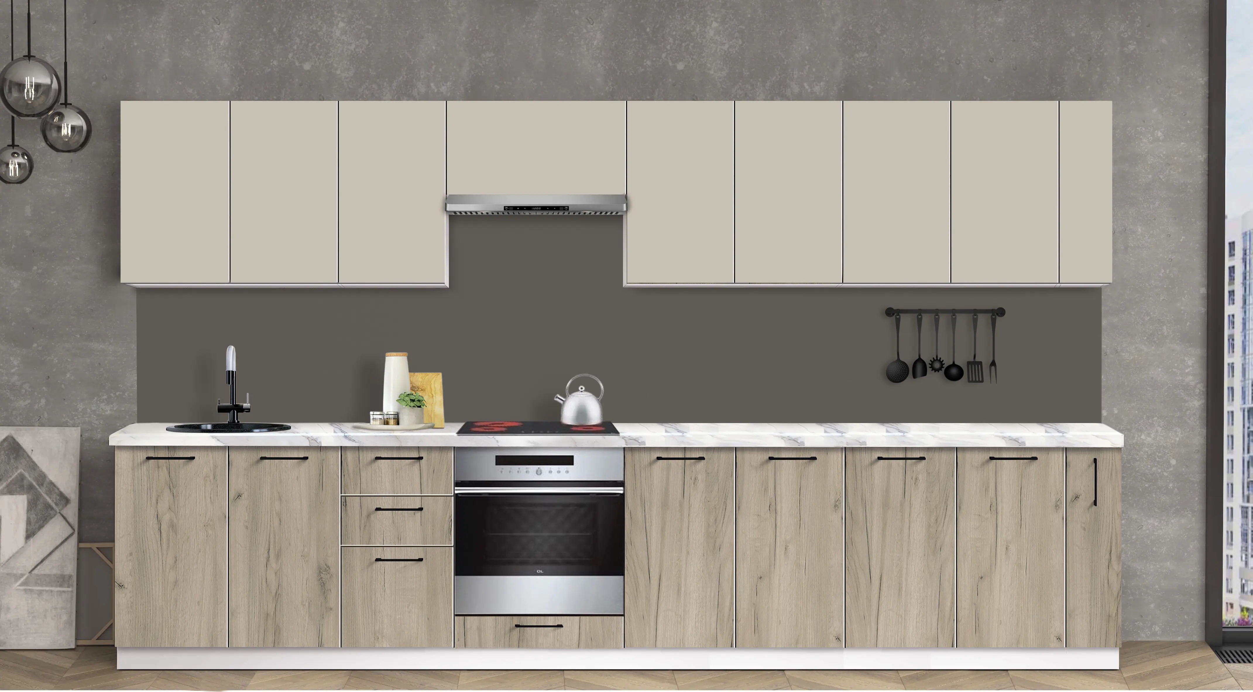 Bucatarie modulara Modern Bono 1 H68 3.6m