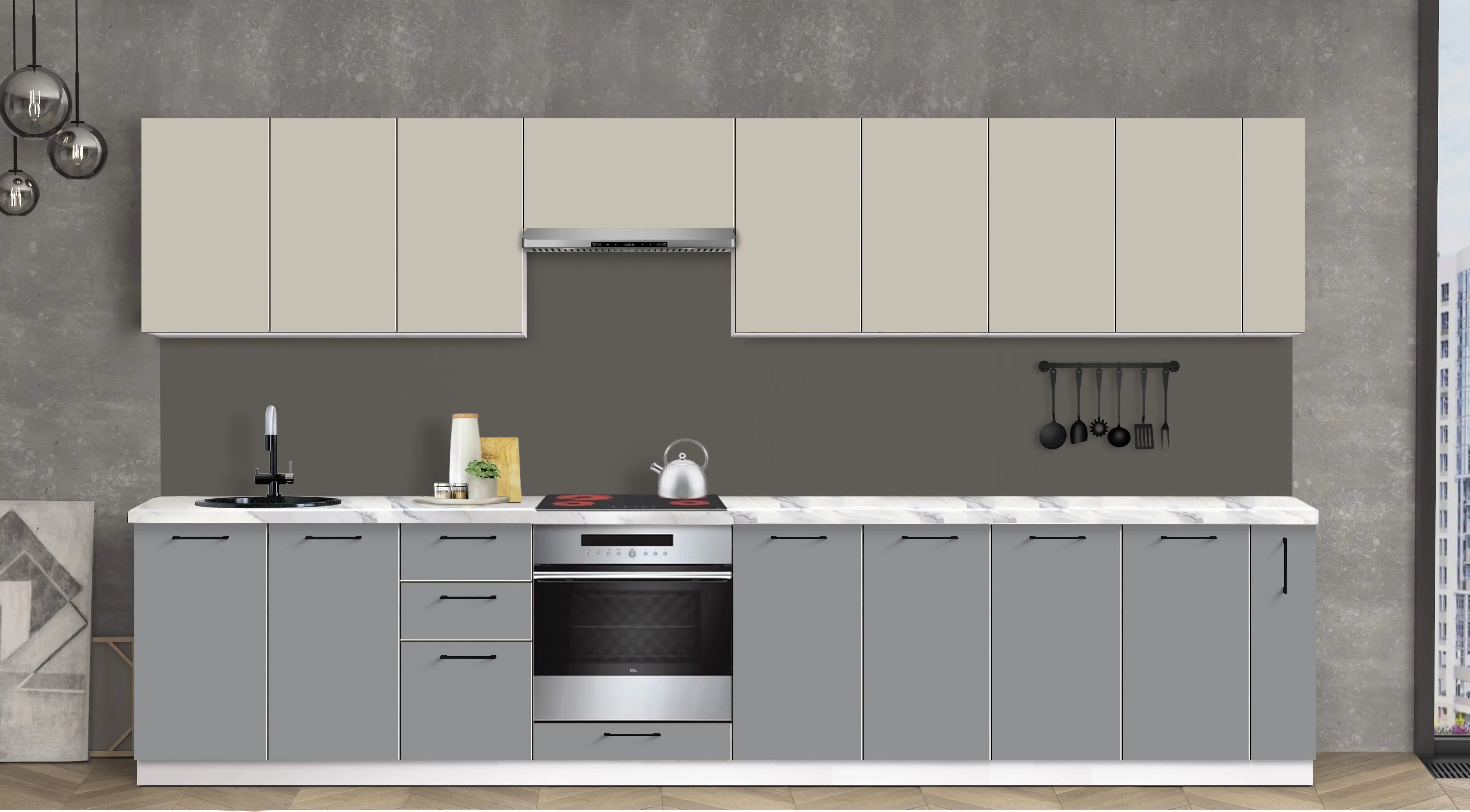 Bucatarie modulara Modern Bono 1 H68 3.6m