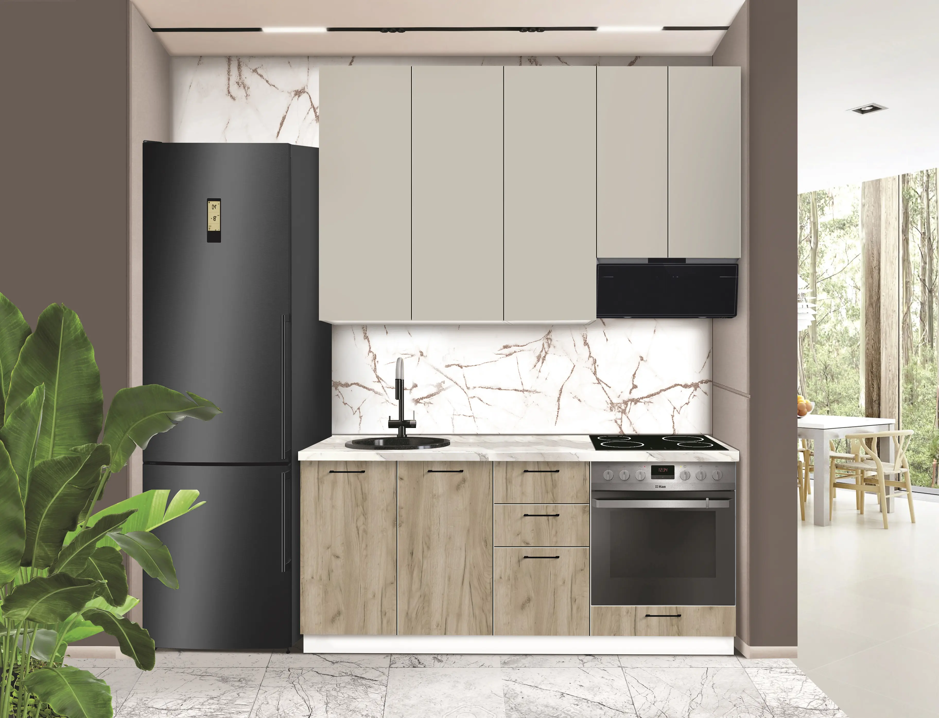 Bucatarie modulara Modern Bono 2 H110 1.8m