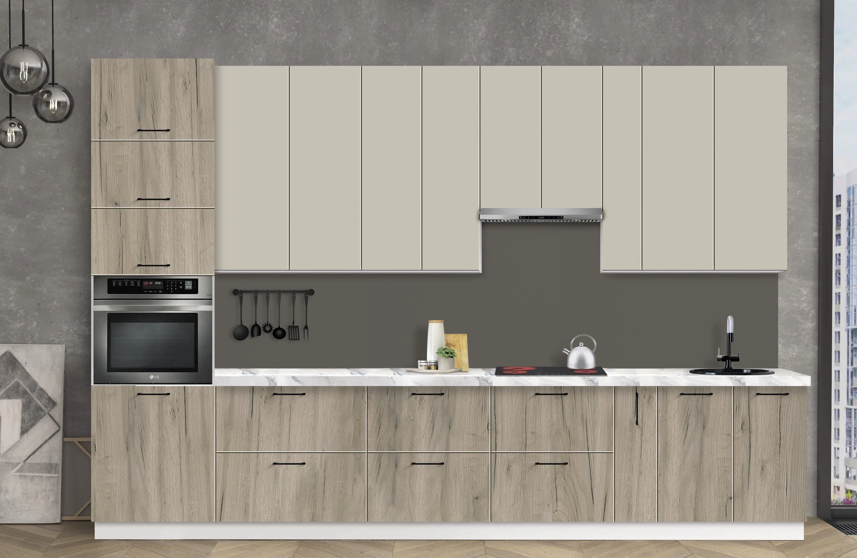 Bucatarie modulara Modern Bono 2 H110 3.6m