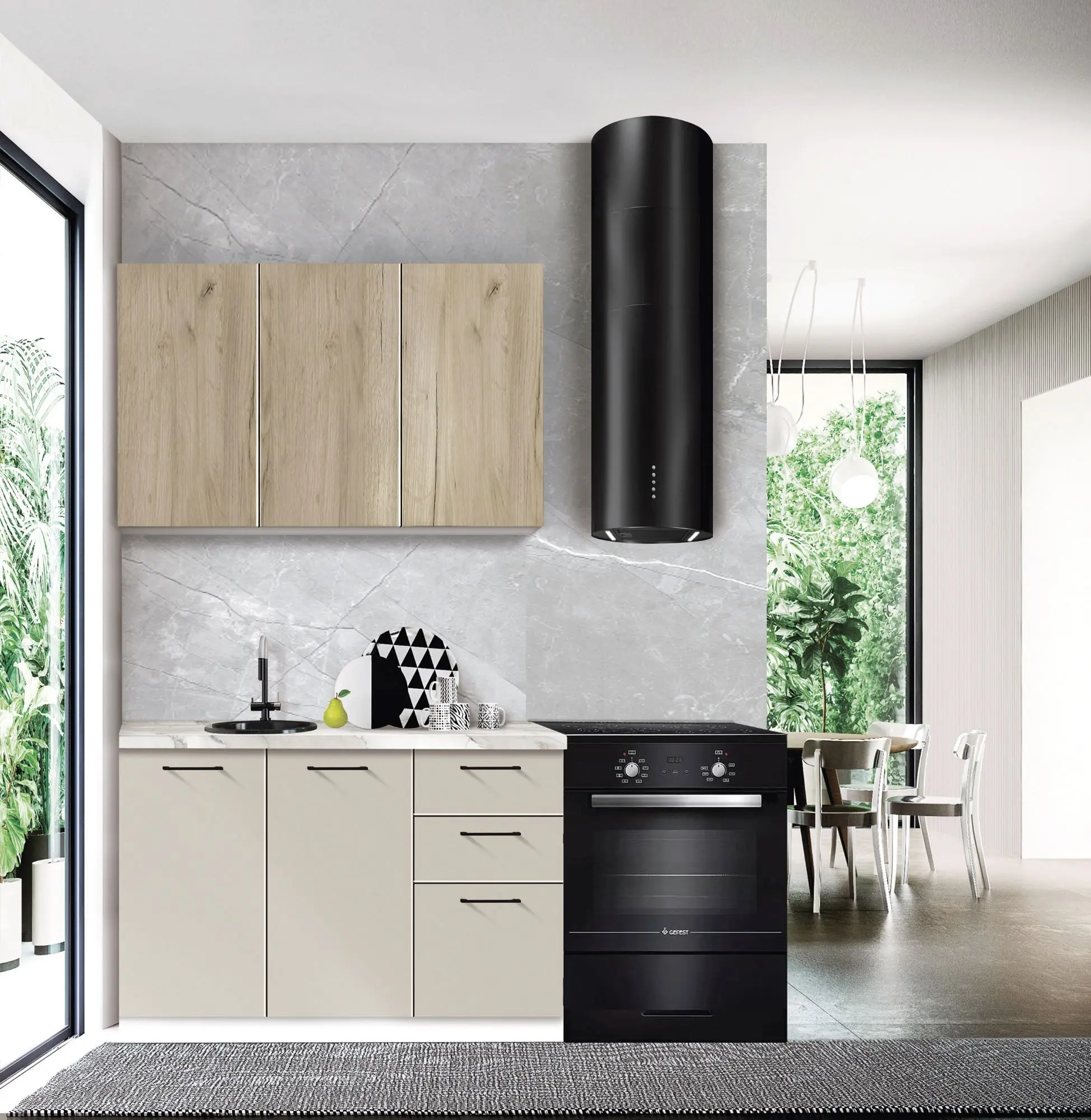 Bucatarie modulara Modern Bono 2 H68 1.2m