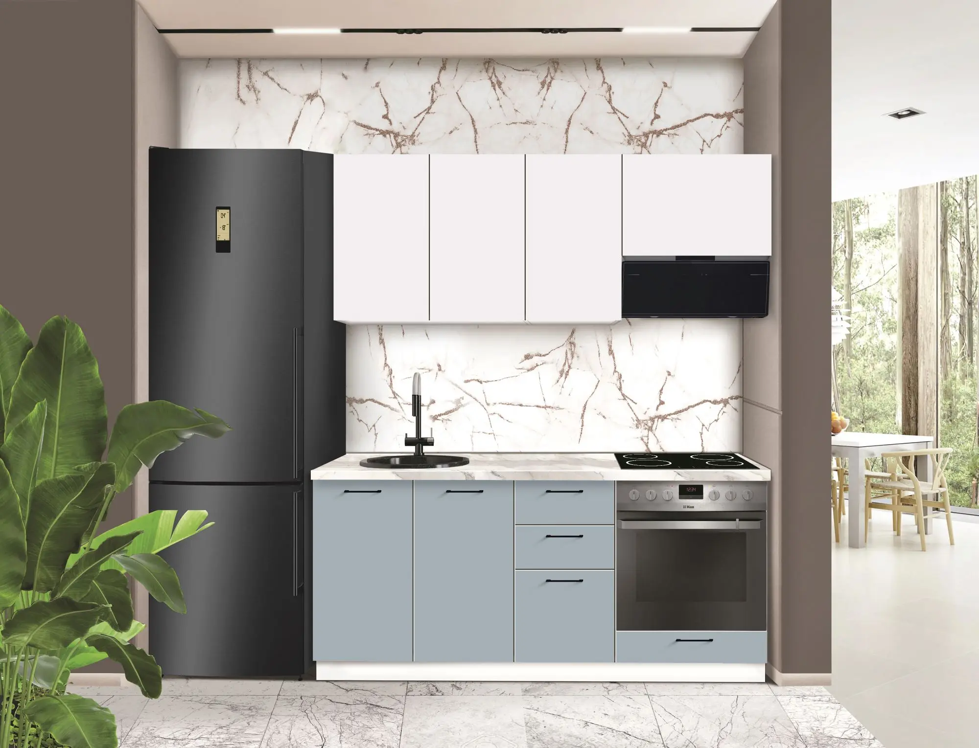 Bucatarie modulara Modern Bono 2 H68 1.8m