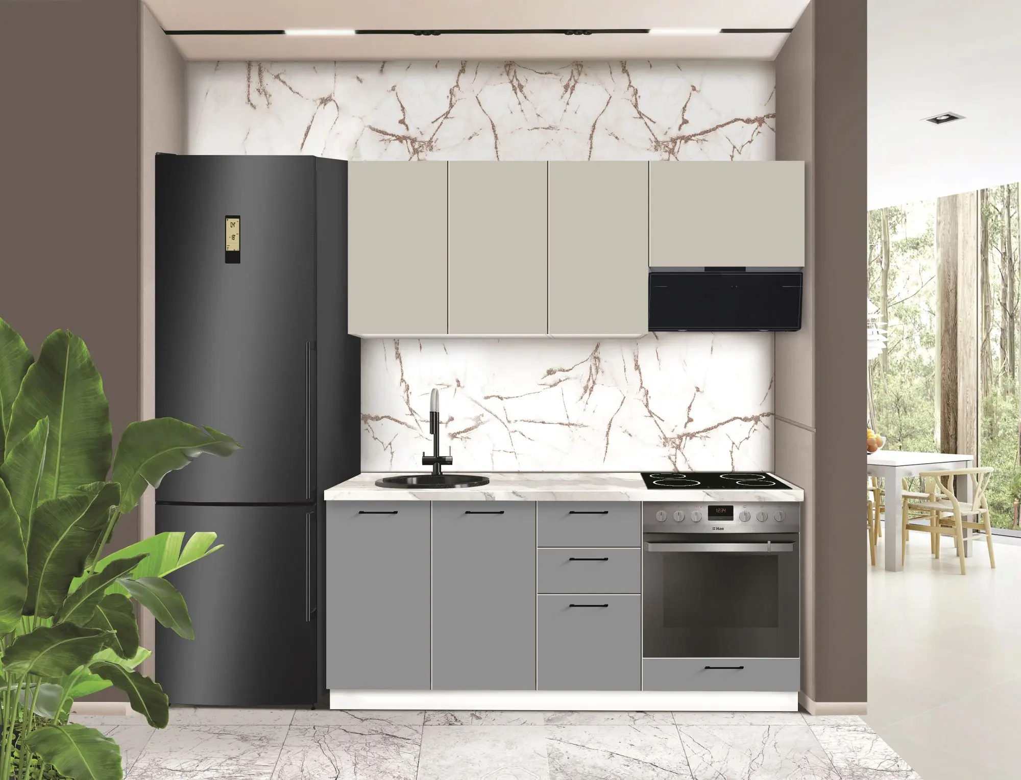 Bucatarie modulara Modern Bono 2 H68 1.8m