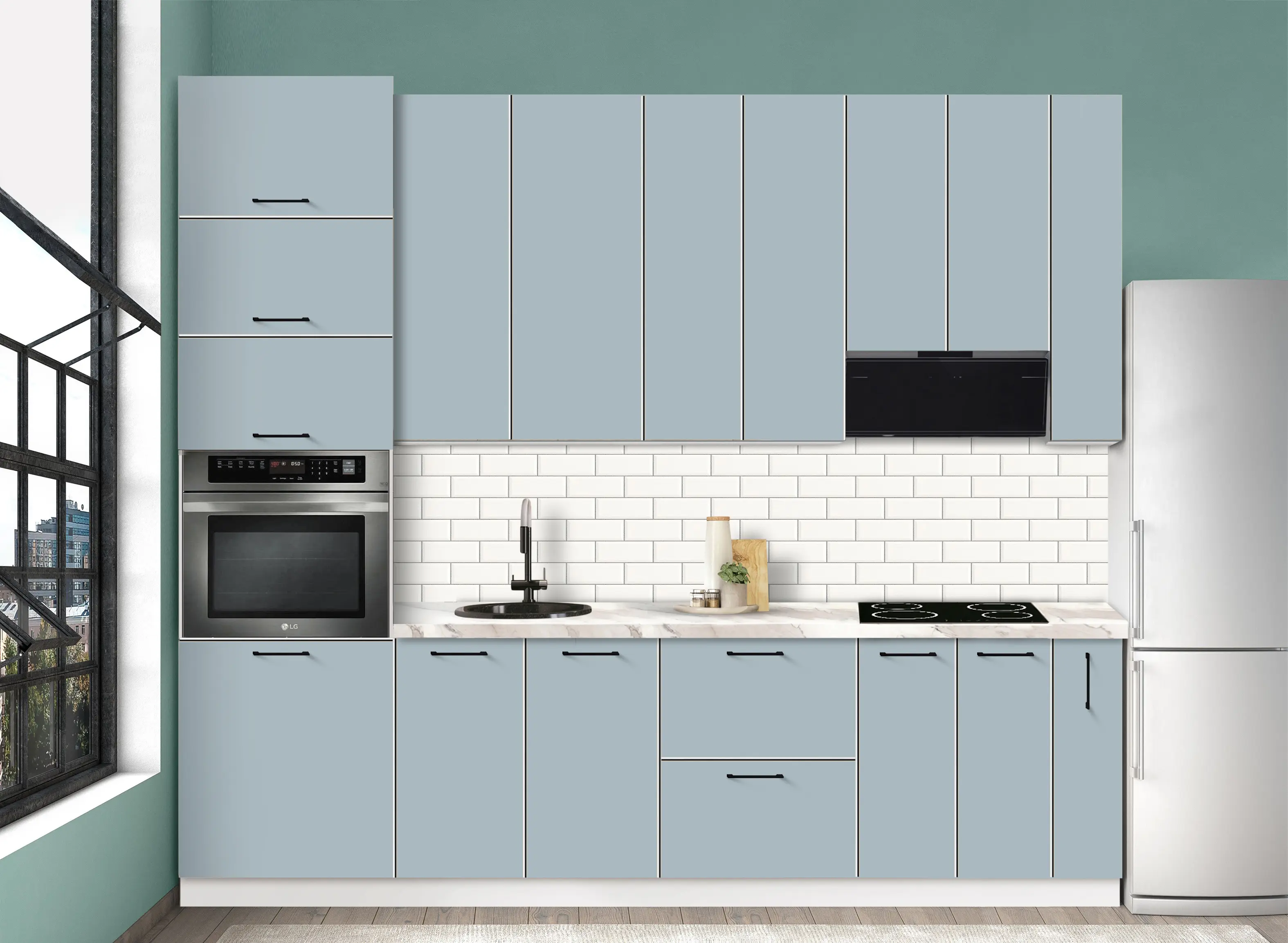 Bucatarie modulara Modern Bono 3 H110 2.8m