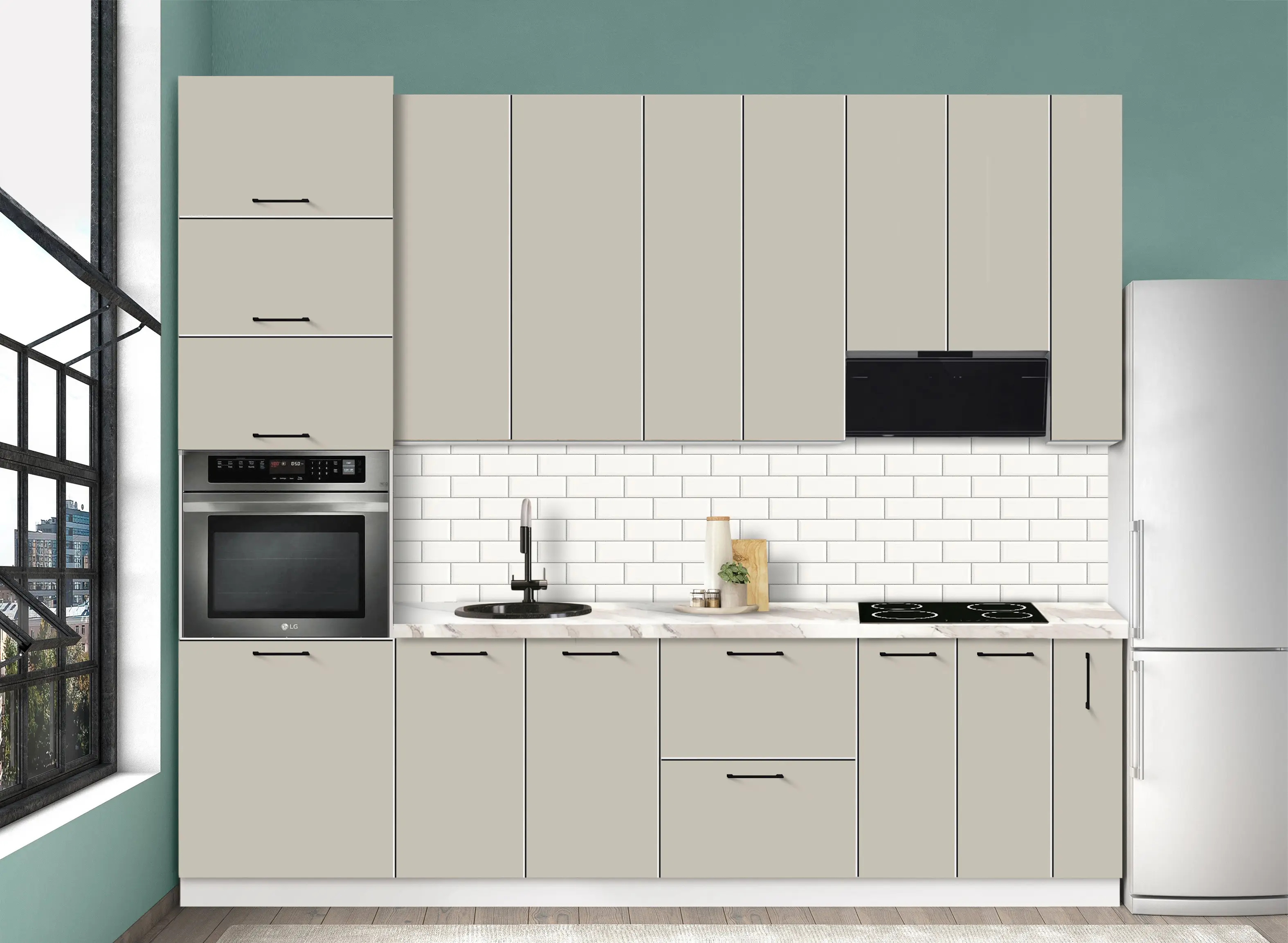 Bucatarie modulara Modern Bono 3 H110 2.8m