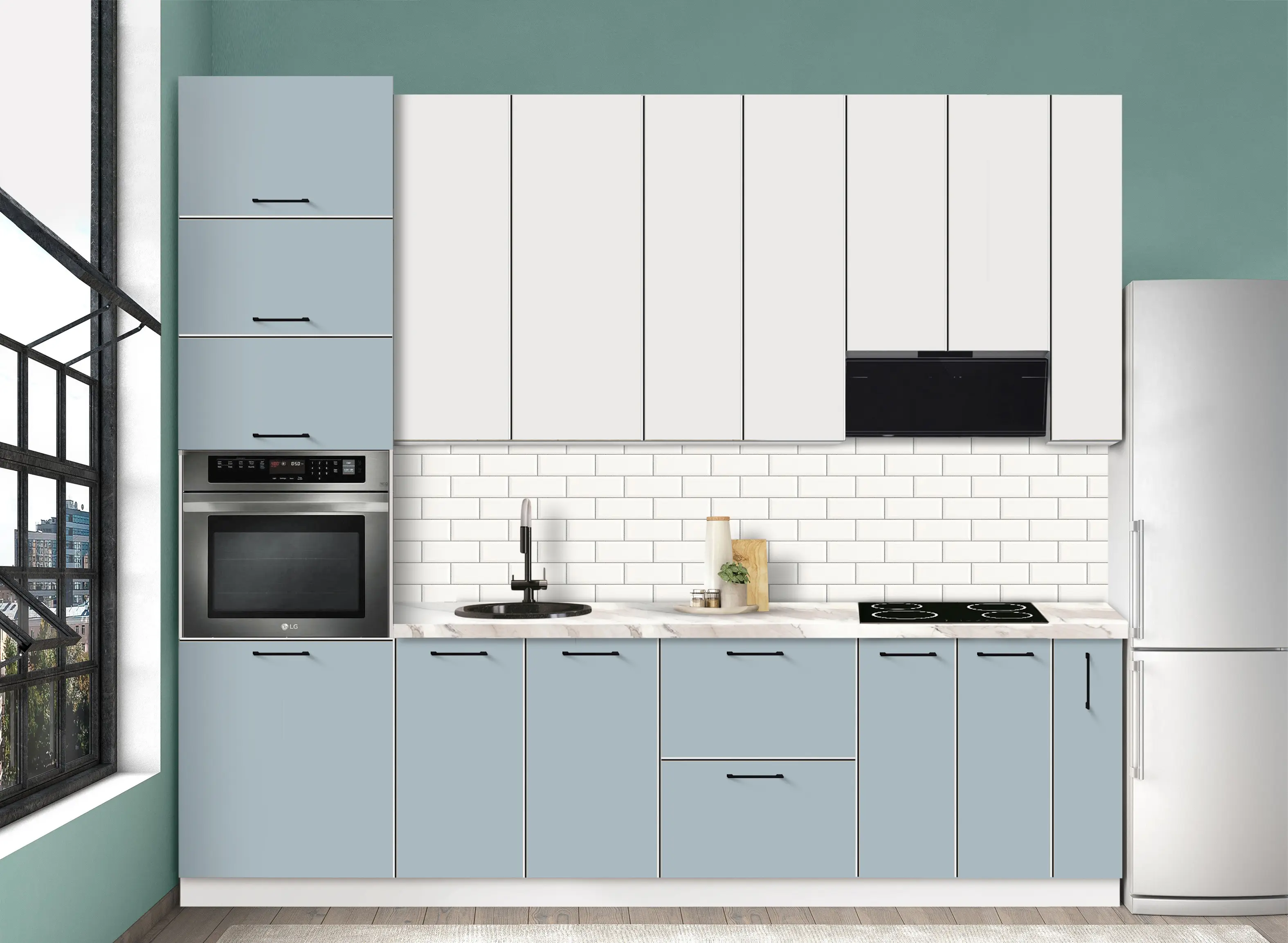 Bucatarie modulara Modern Bono 3 H110 2.8m