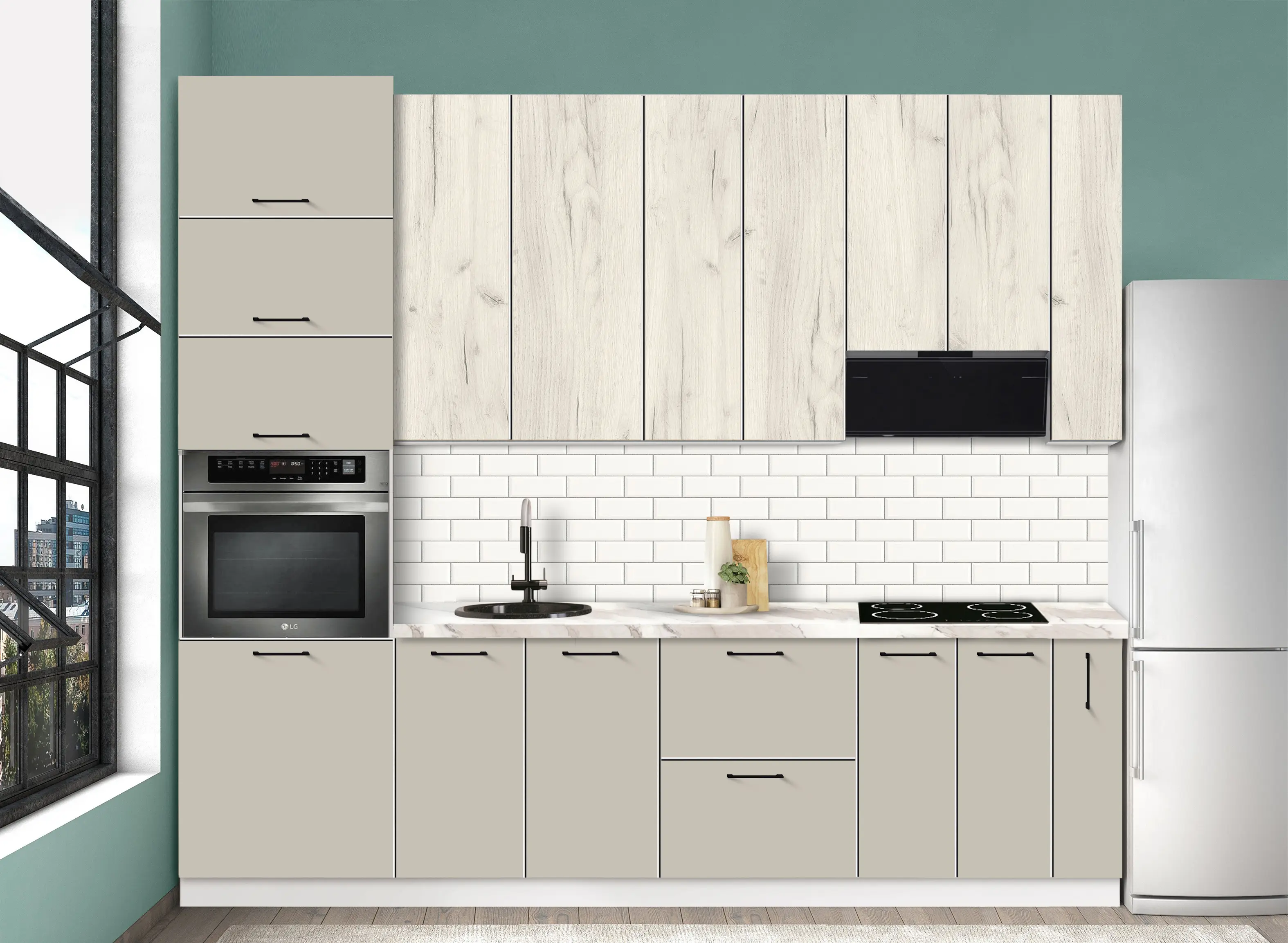 Bucatarie modulara Modern Bono 3 H110 2.8m