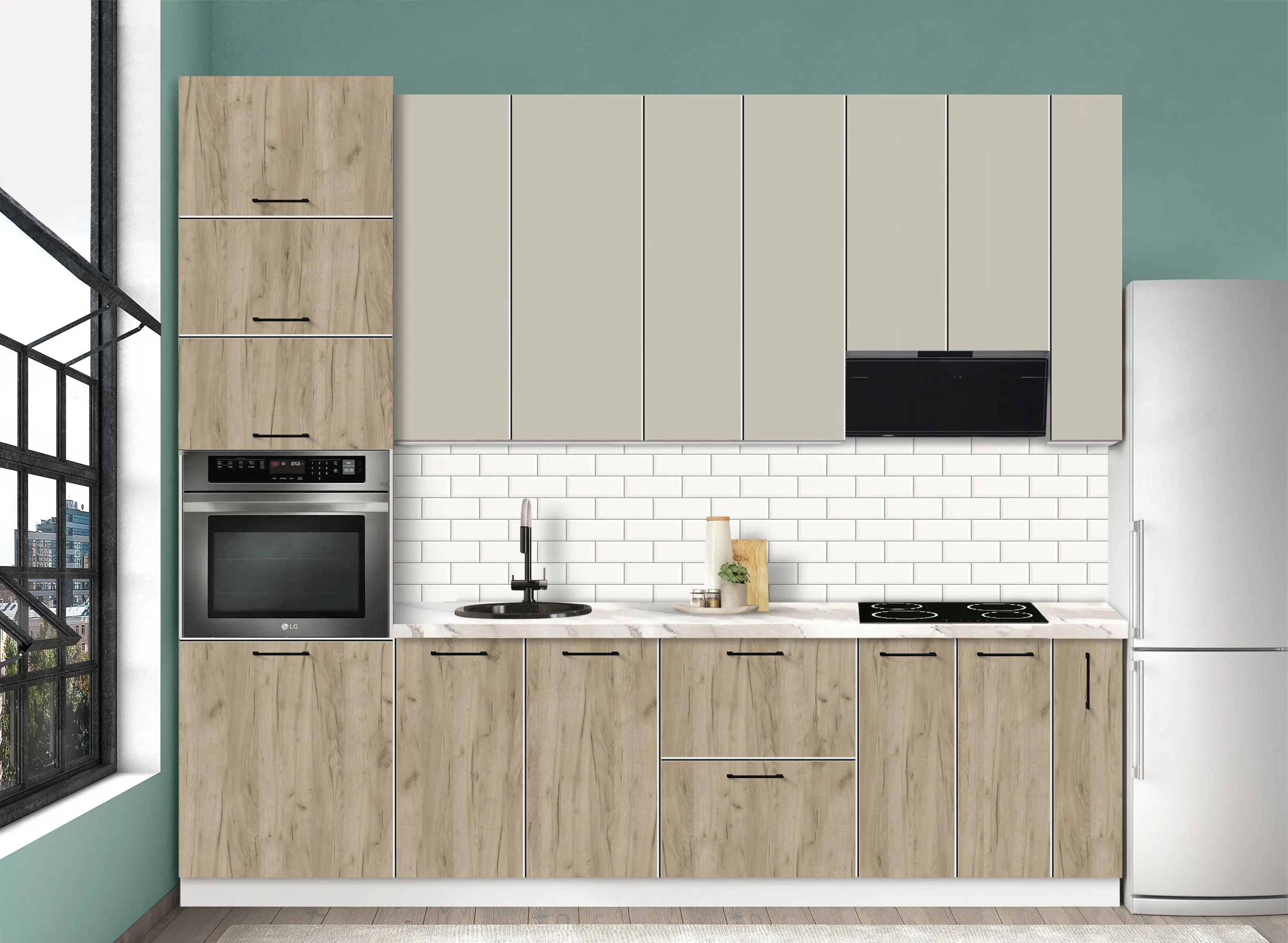 Bucatarie modulara Modern Bono 3 H110 2.8m