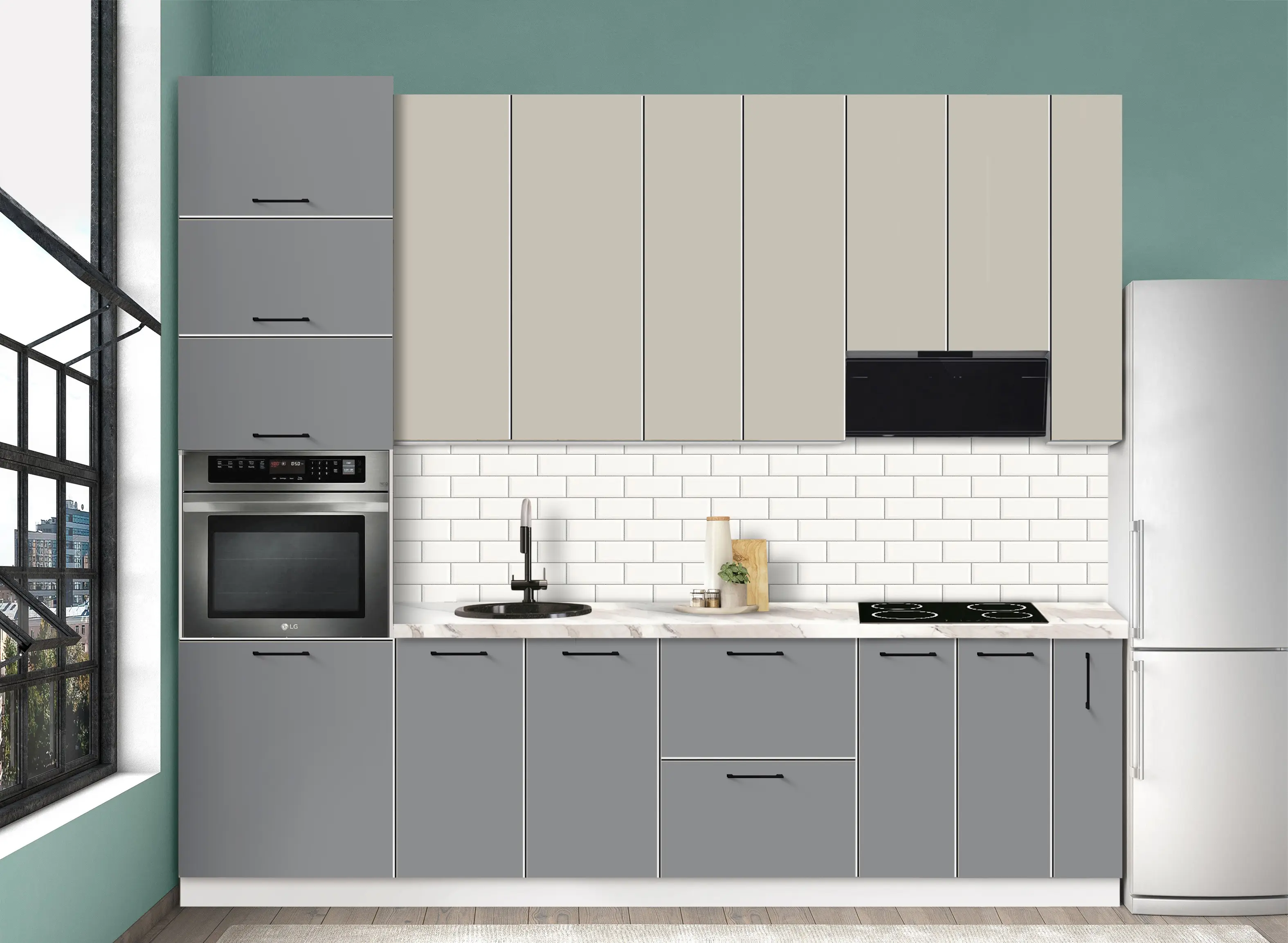 Bucatarie modulara Modern Bono 3 H110 2.8m