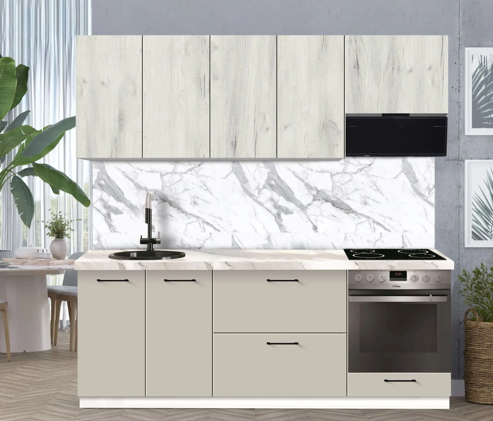 Bucatarie modulara Modern Bono 3 H68 2.2m