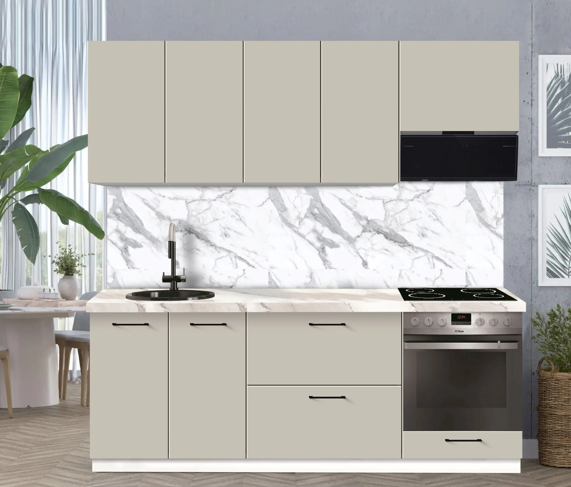 Bucatarie modulara Modern Bono 3 H68 2.2m