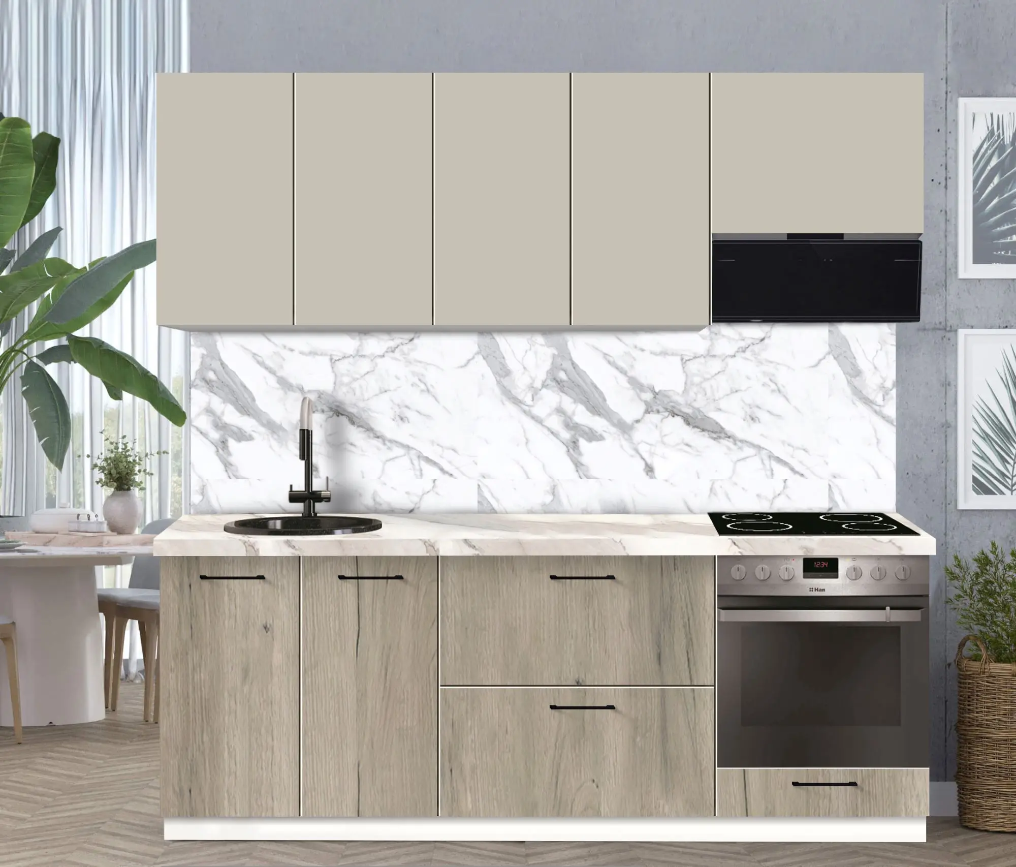 Bucatarie modulara Modern Bono 3 H68 2.2m