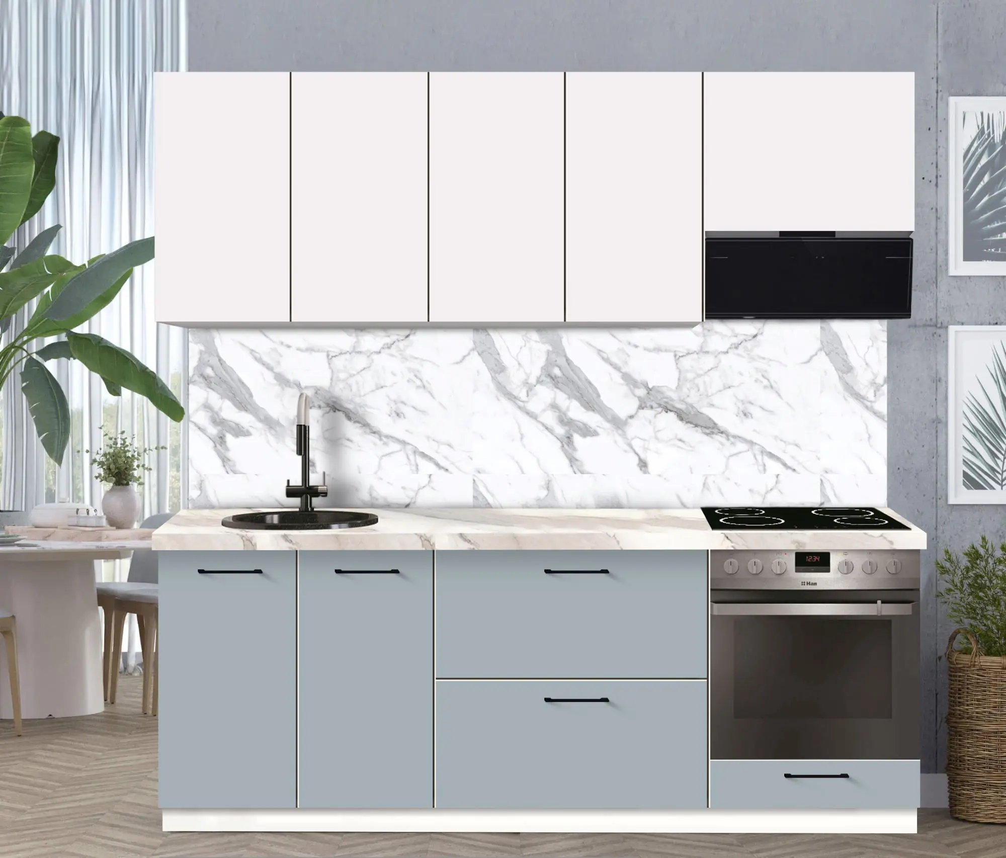 Bucatarie modulara Modern Bono 3 H68 2.2m