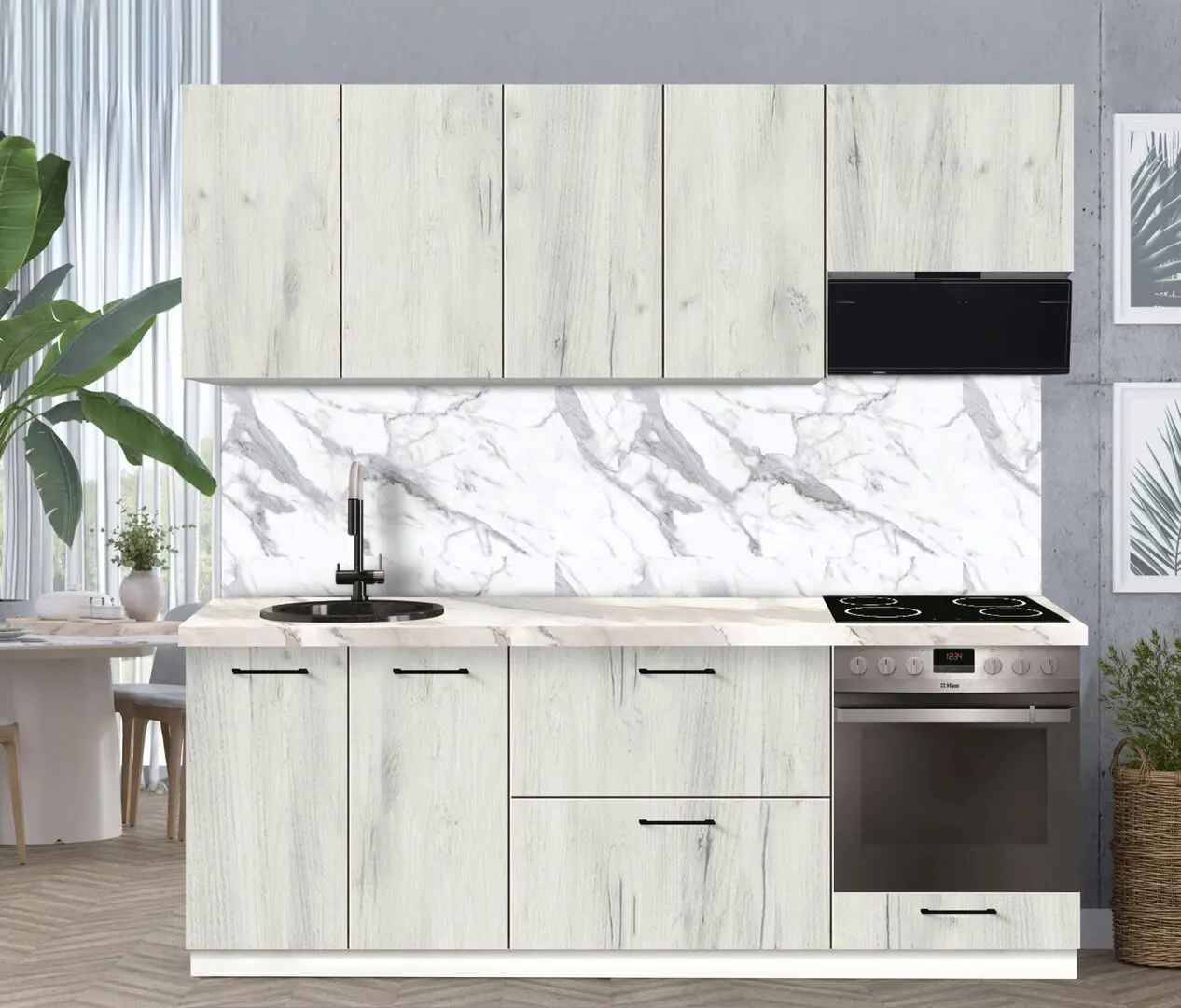 Bucatarie modulara Modern Bono 3 H68 2.2m