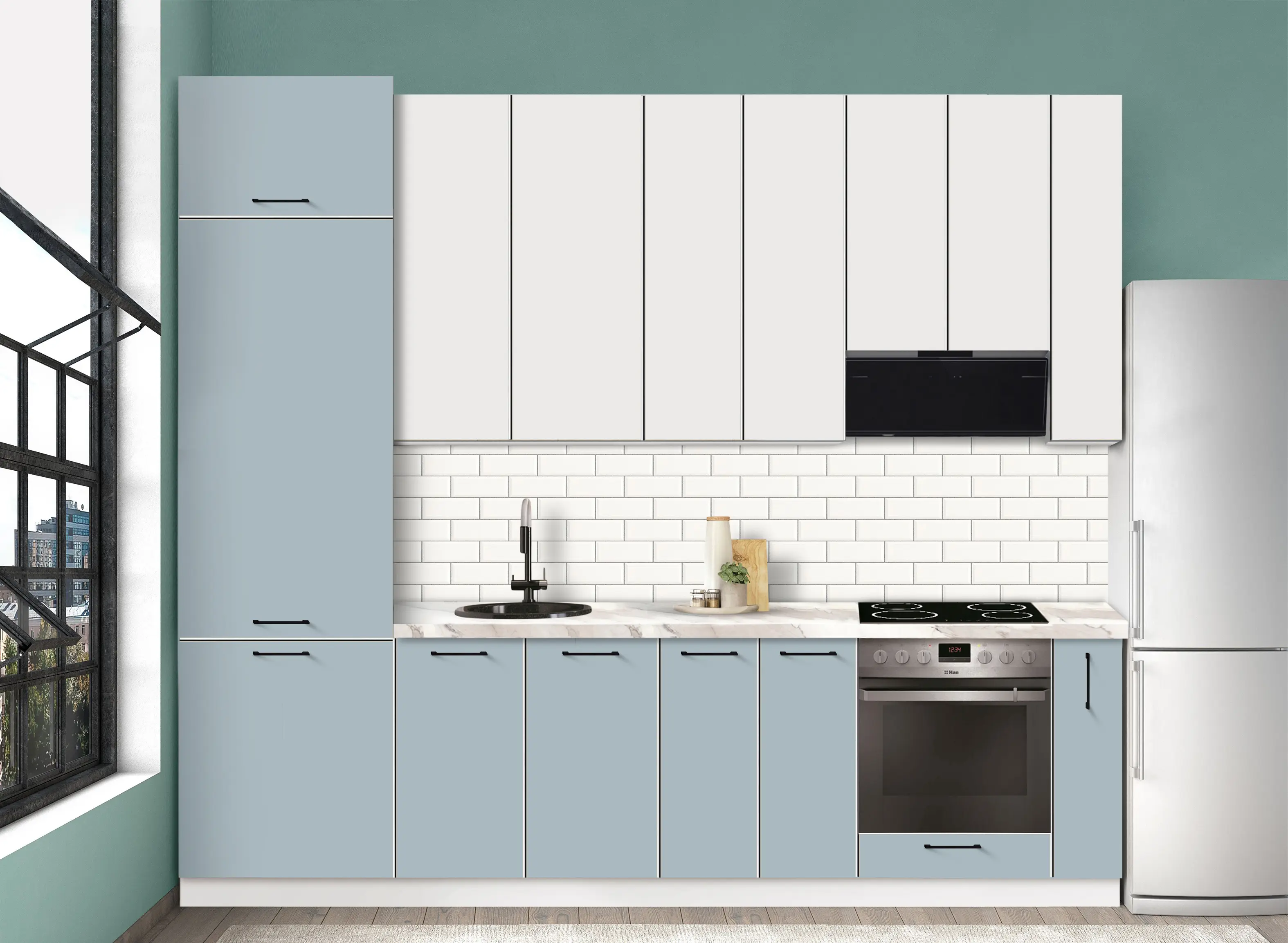 Bucatarie modulara Modern Bono 4 H110 2.8m