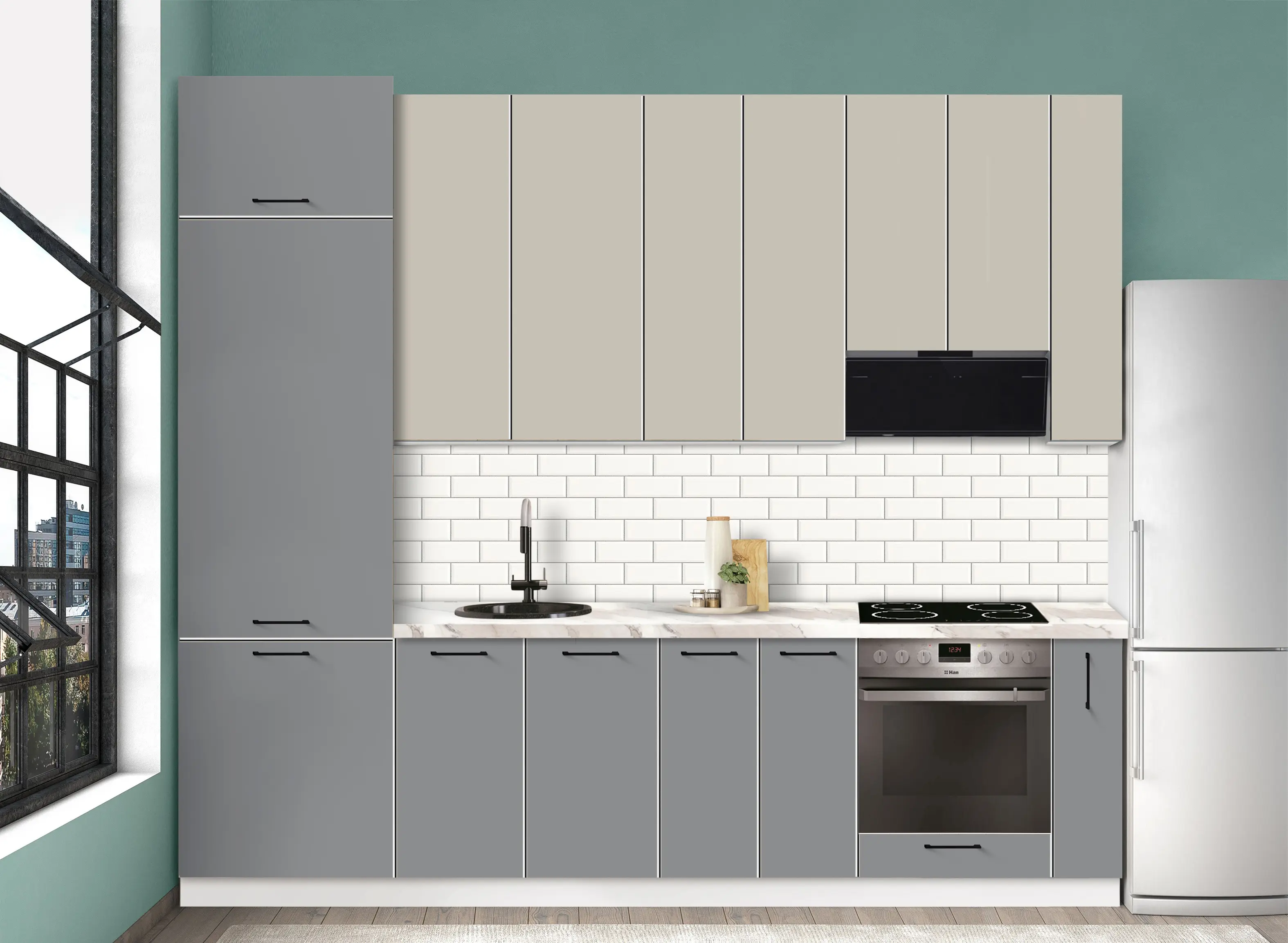 Bucatarie modulara Modern Bono 4 H110 2.8m