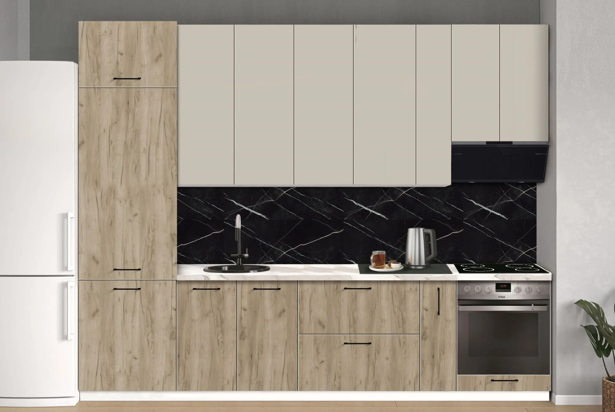 Bucatarie modulara Modern Bono 4 H110 3.0m