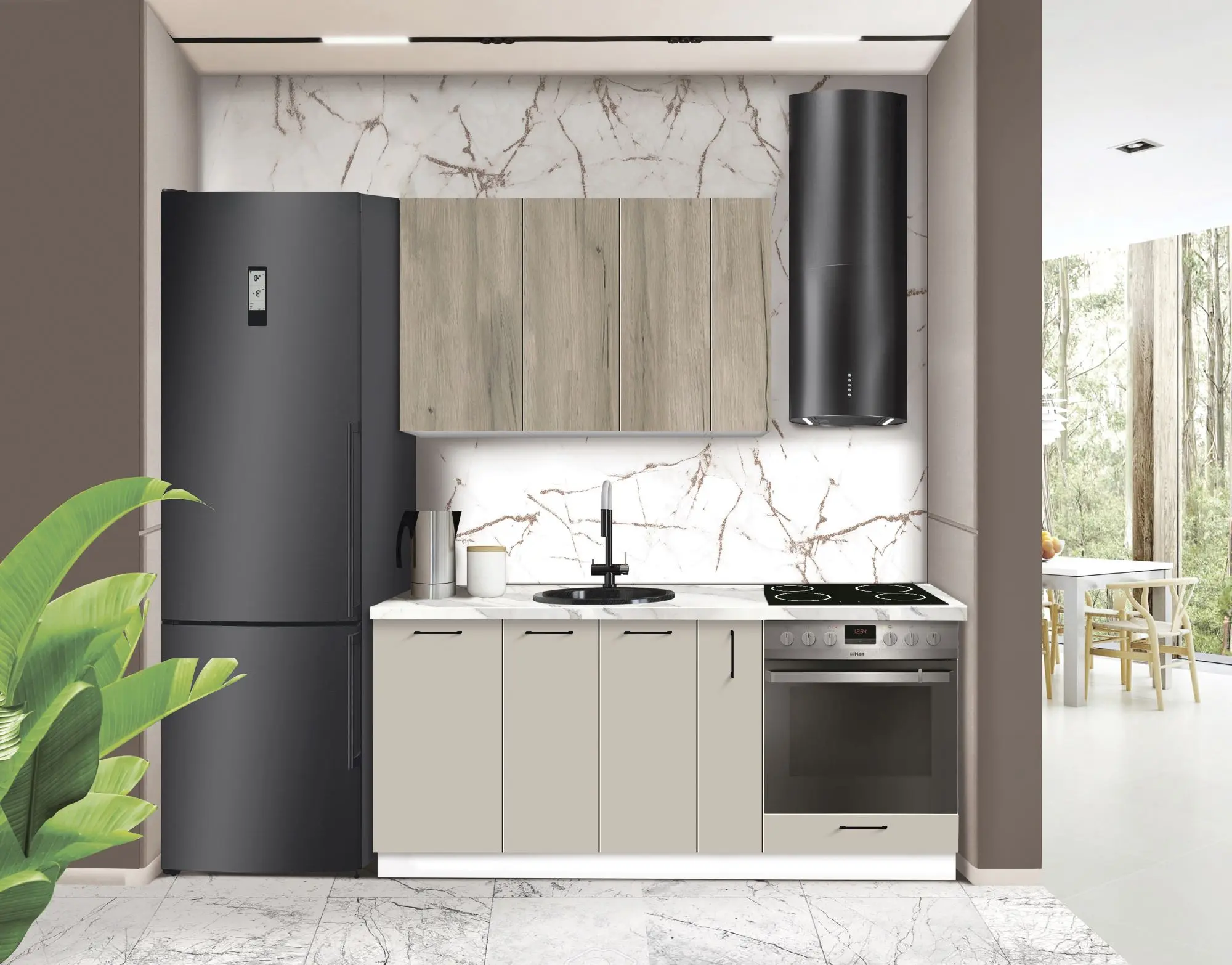 Bucatarie modulara Modern Bono 4 H68 1.8m