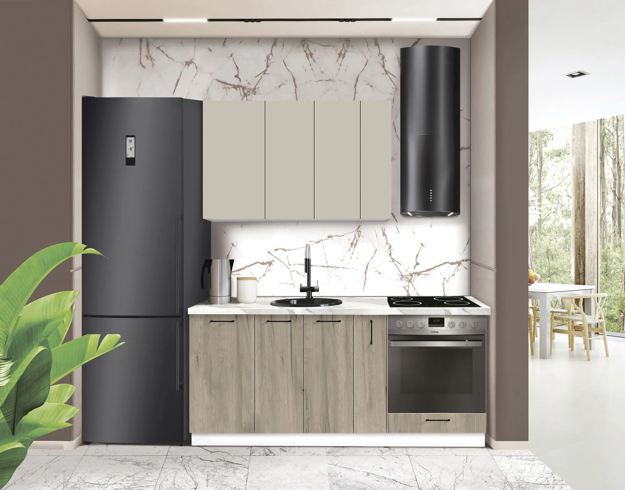 Bucatarie modulara Modern Bono 4 H68 1.8m