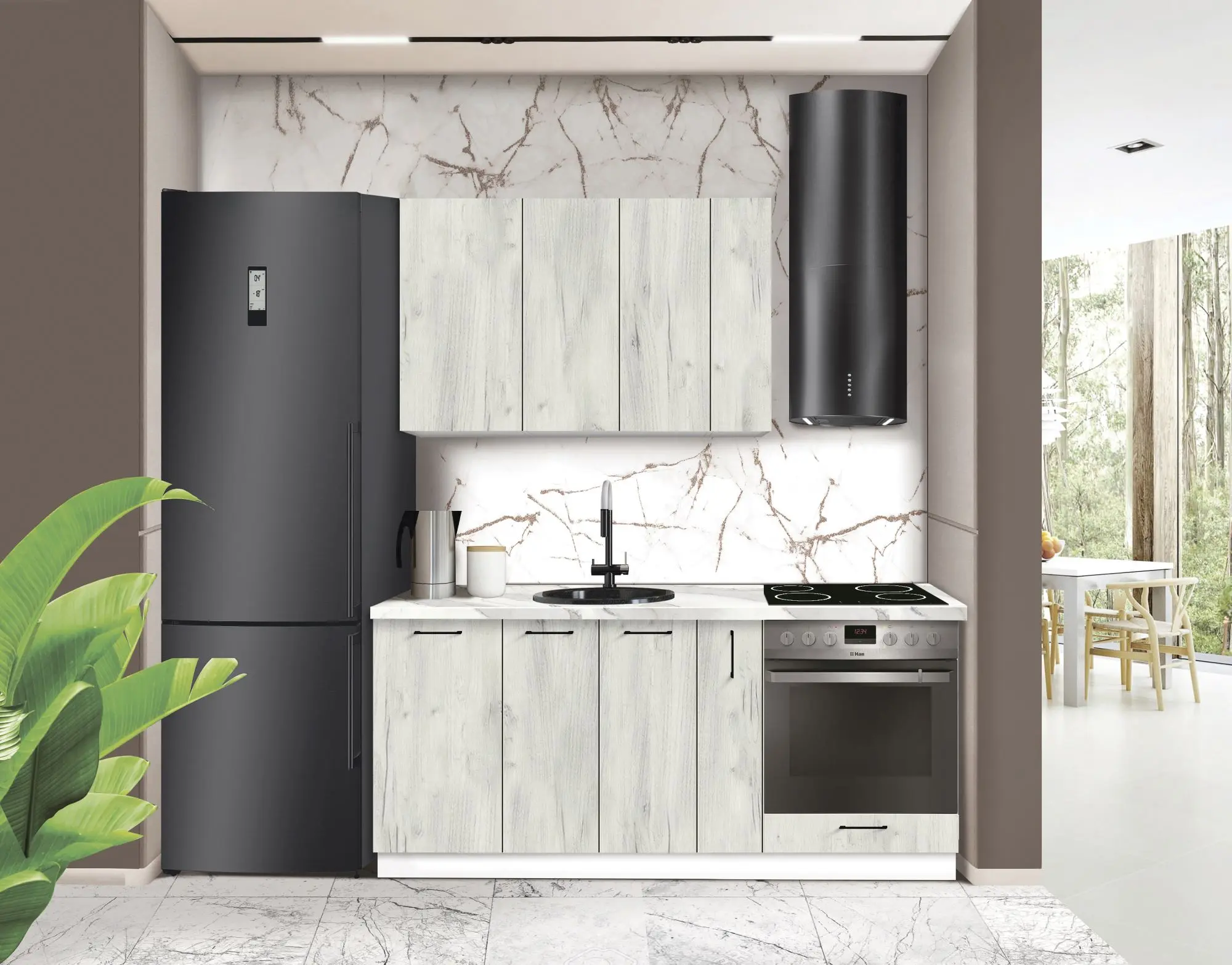 Bucatarie modulara Modern Bono 4 H68 1.8m