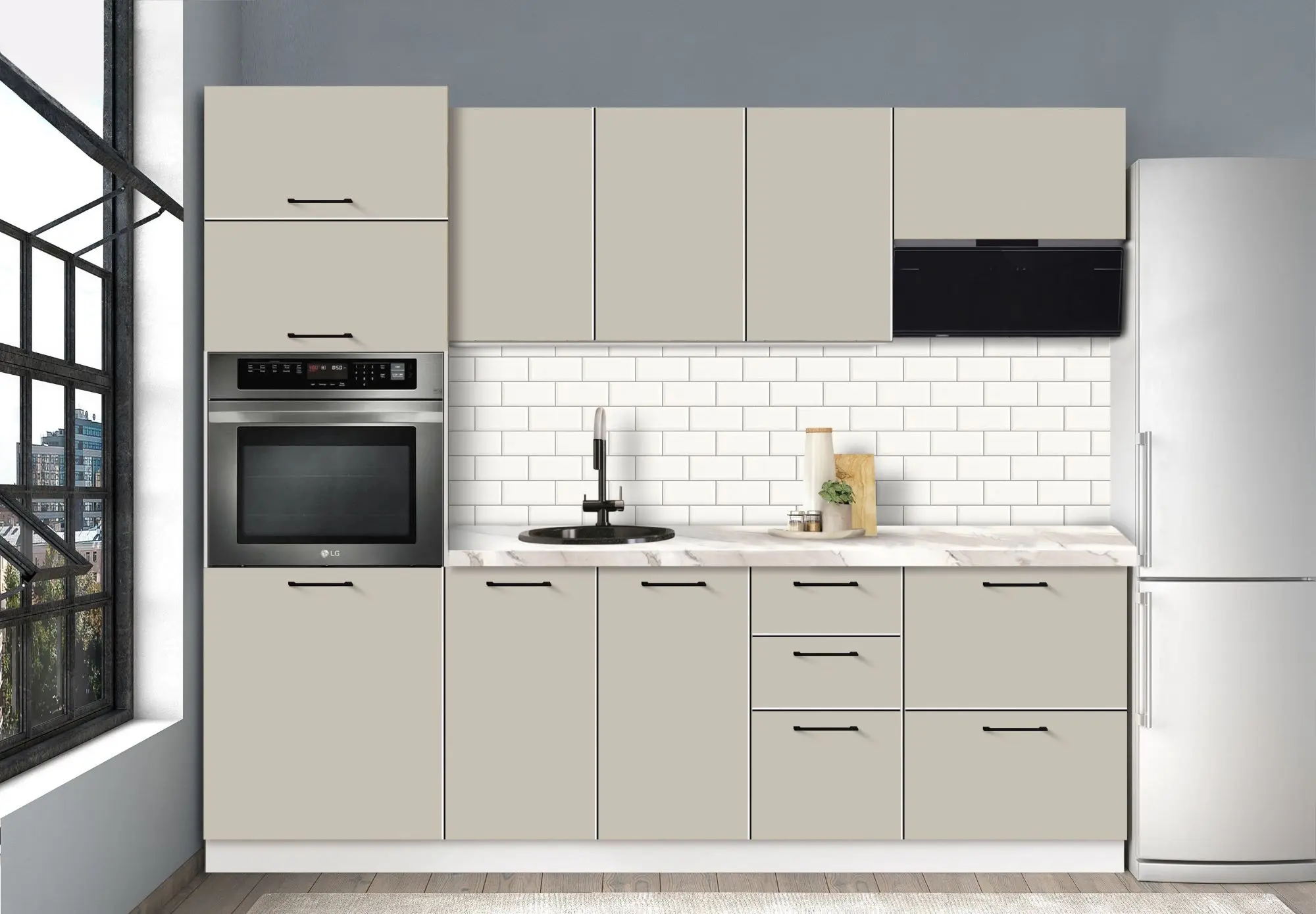 Bucatarie modulara Modern Bono 4 H68 2.4m