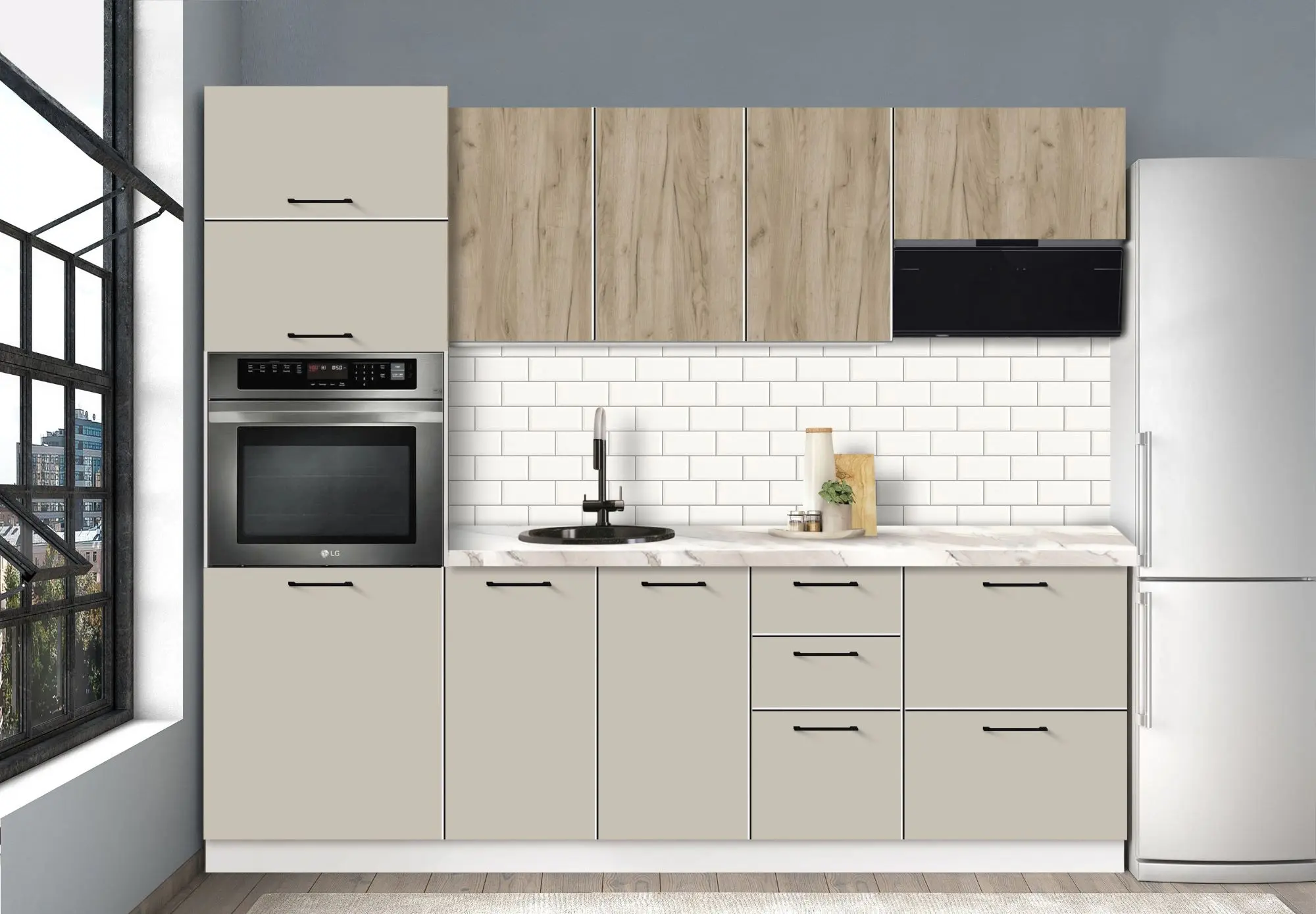 Bucatarie modulara Modern Bono 4 H68 2.4m