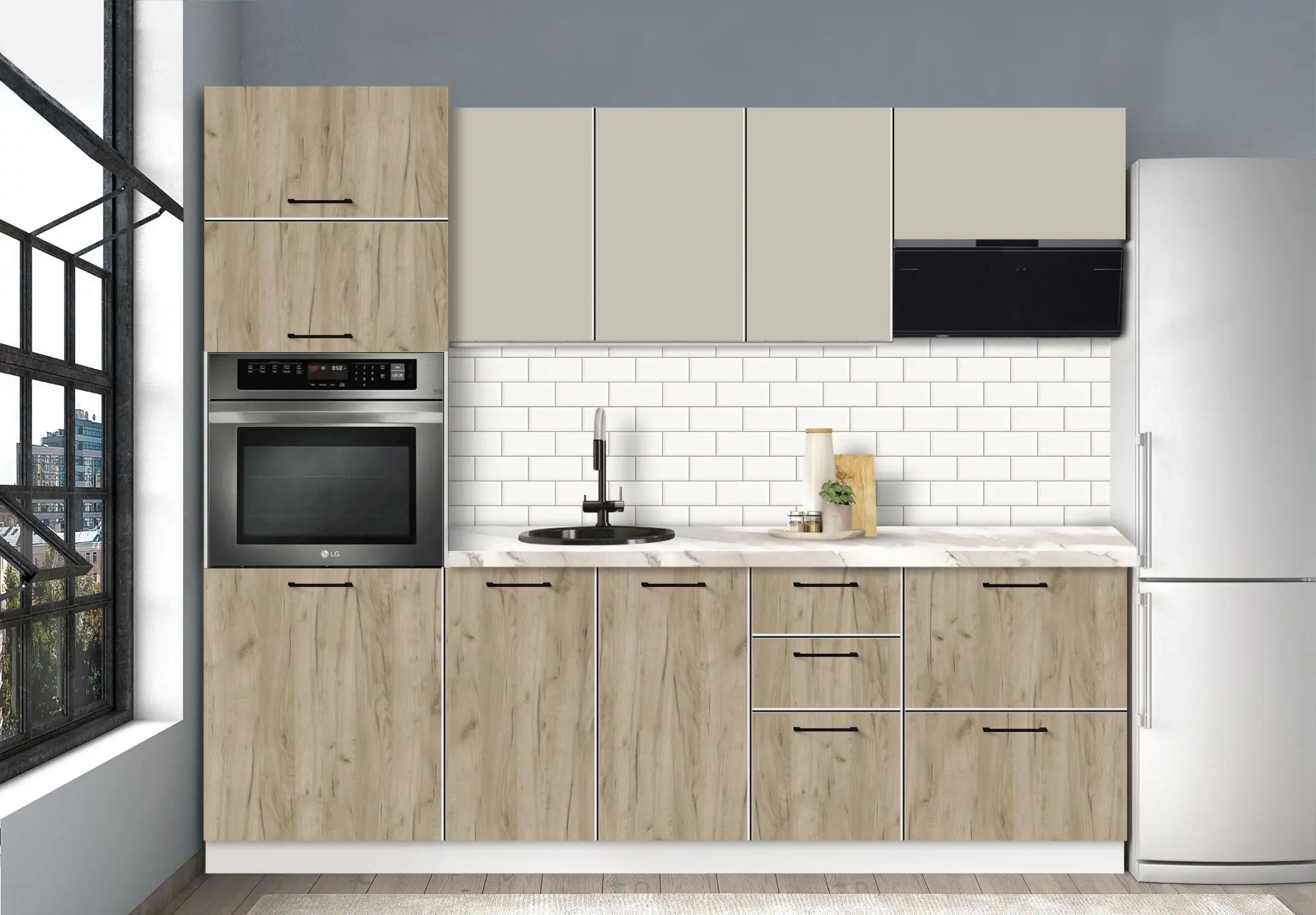 Bucatarie modulara Modern Bono 4 H68 2.4m