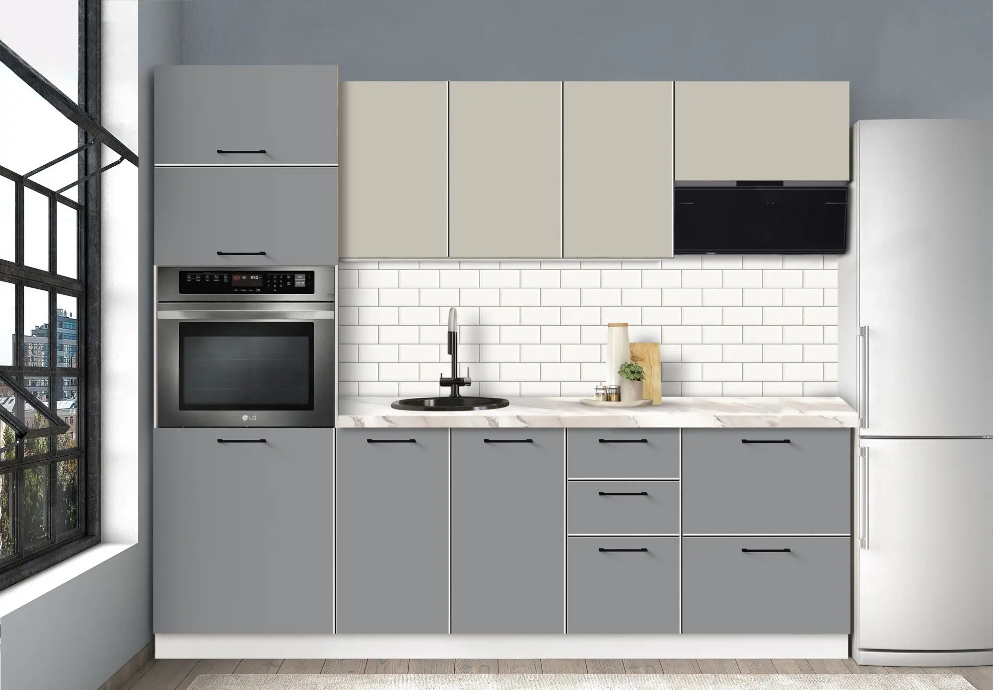 Bucatarie modulara Modern Bono 4 H68 2.4m