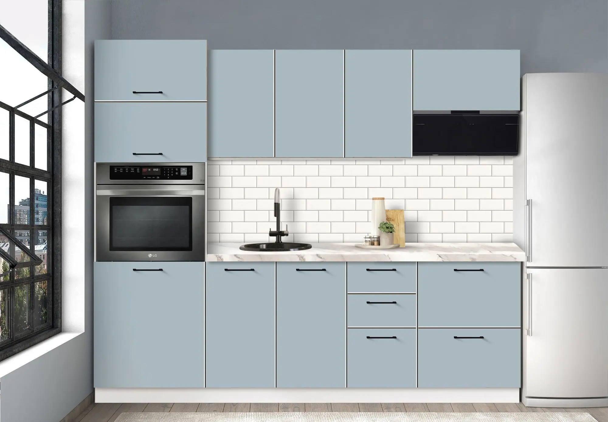 Bucatarie modulara Modern Bono 4 H68 2.4m