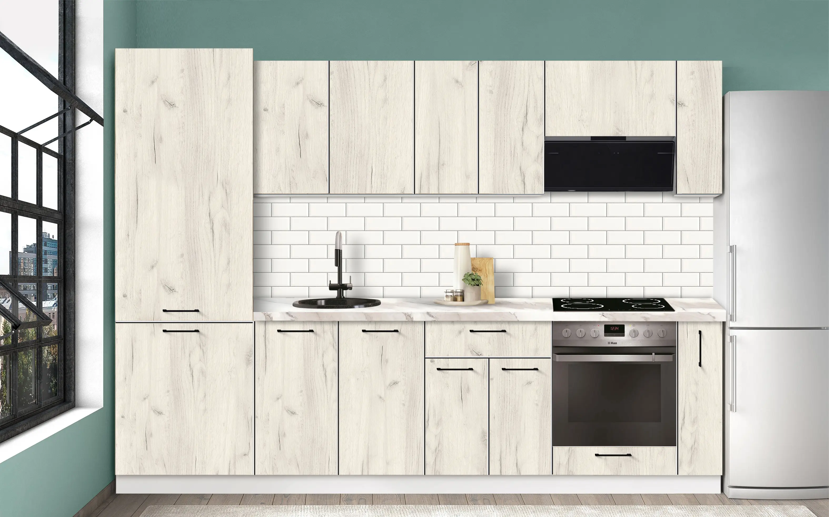 Bucatarie modulara Modern Bono 4 H68 2.8m